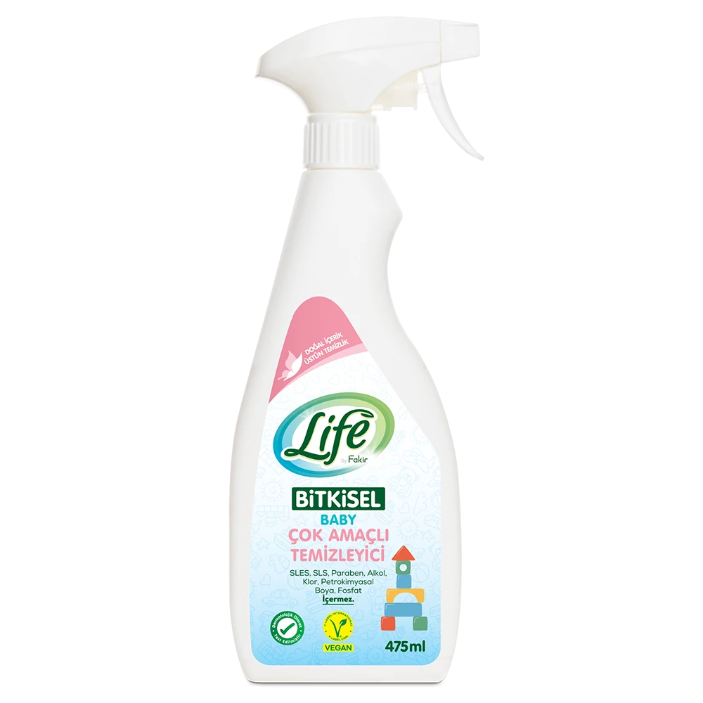 Life By Fakir Bitkisel Bebek Çok Amaçlı Temizleyici 475 ml – Bitkisel, Durulamasız, Güvenli