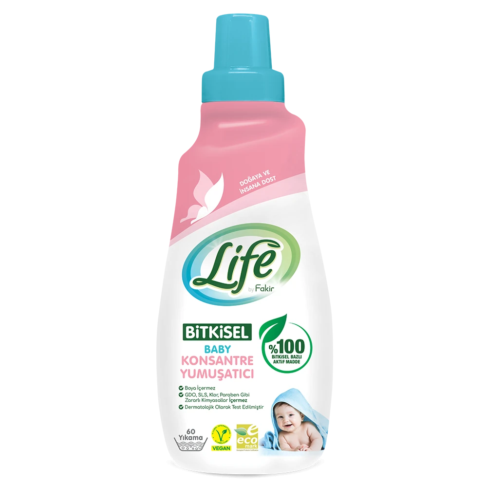 Life By Fakir Bitkisel Bazlı Vegan Bebek Konsantre Yumuşatıcı 1500 ml – Konsantre, Doğal İçerik