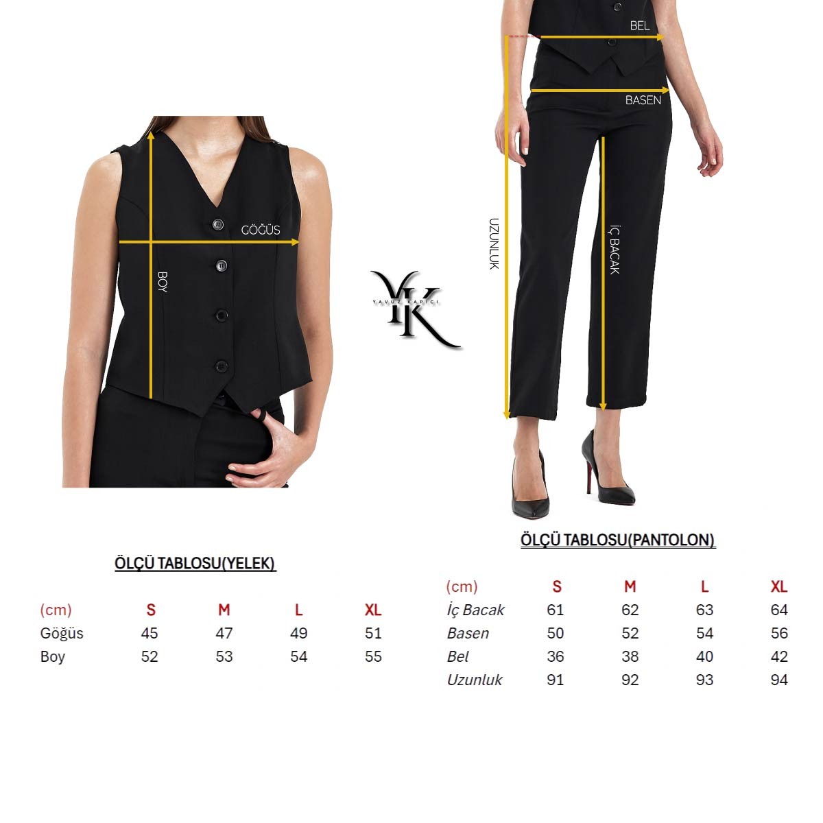 Double Crep V Yaka Yelek ve Havuç Pantolon Takım Orijinal Kesim