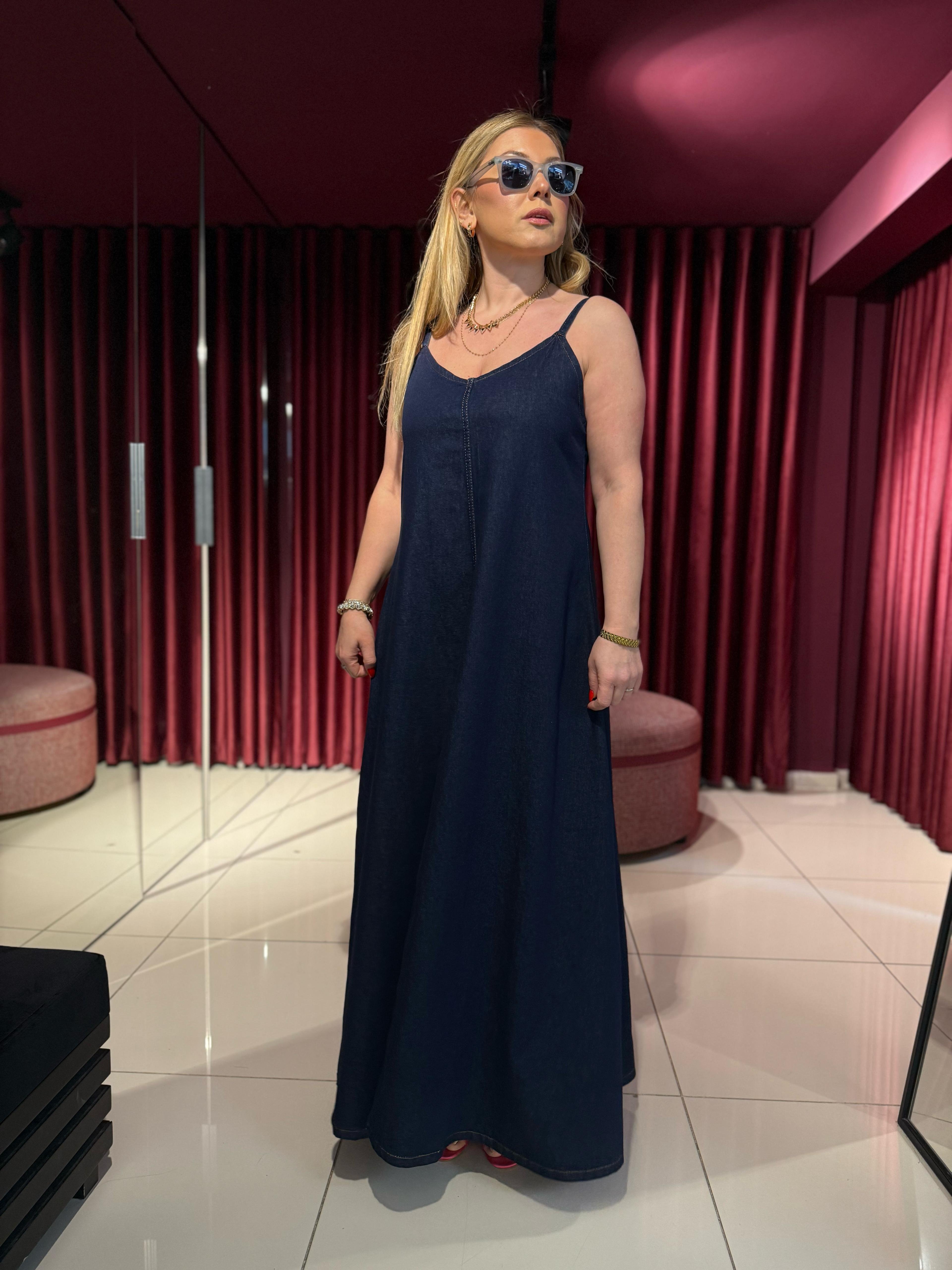 6520 Denim Elbise Lacivert