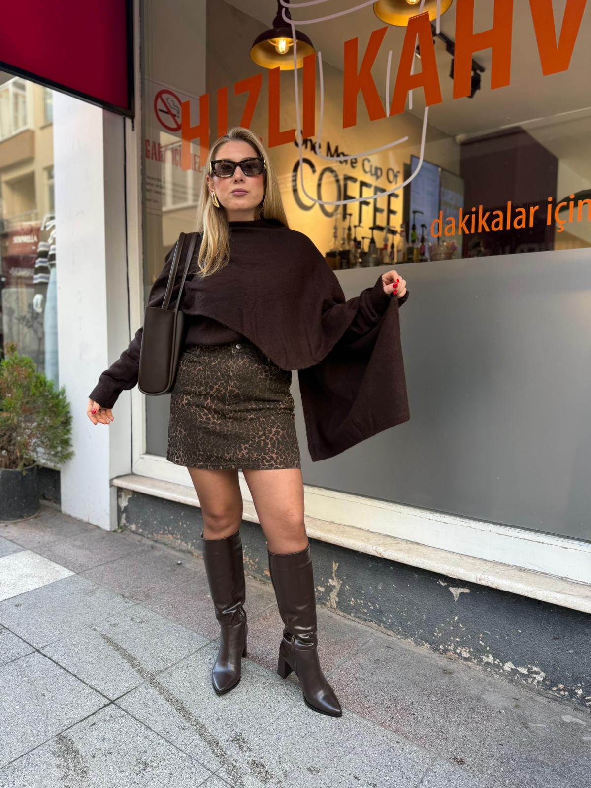 Gabardin Leopar Etek