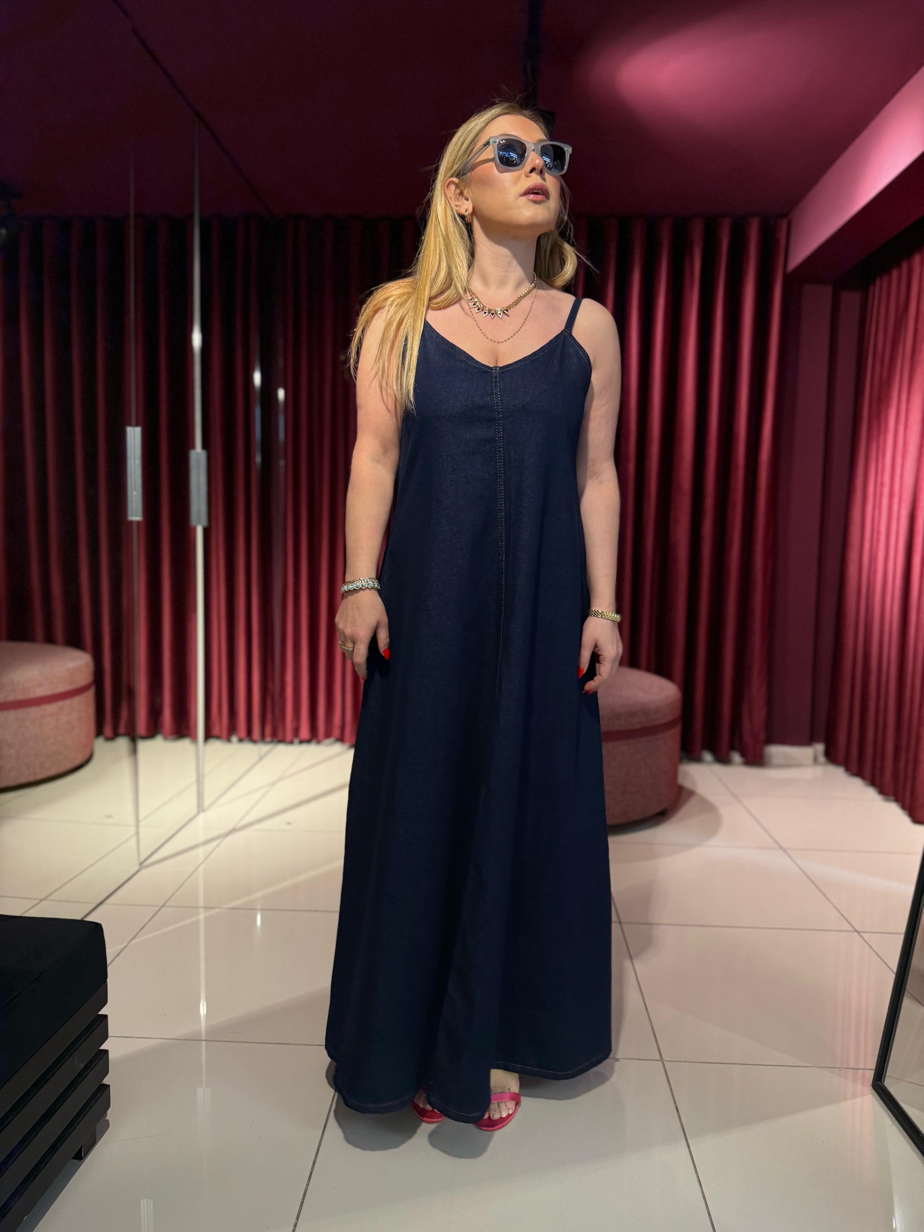 6520 Denim Elbise Lacivert