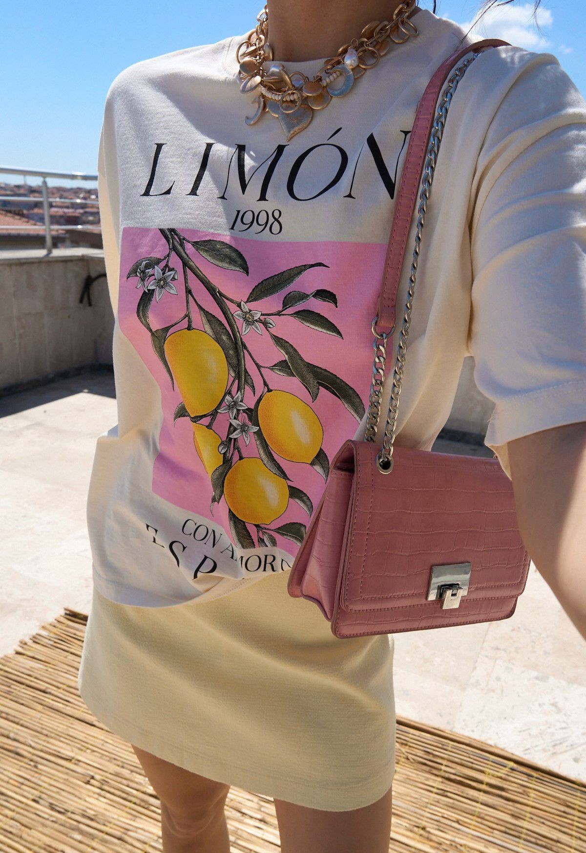Baskılı Lımon T-shirt