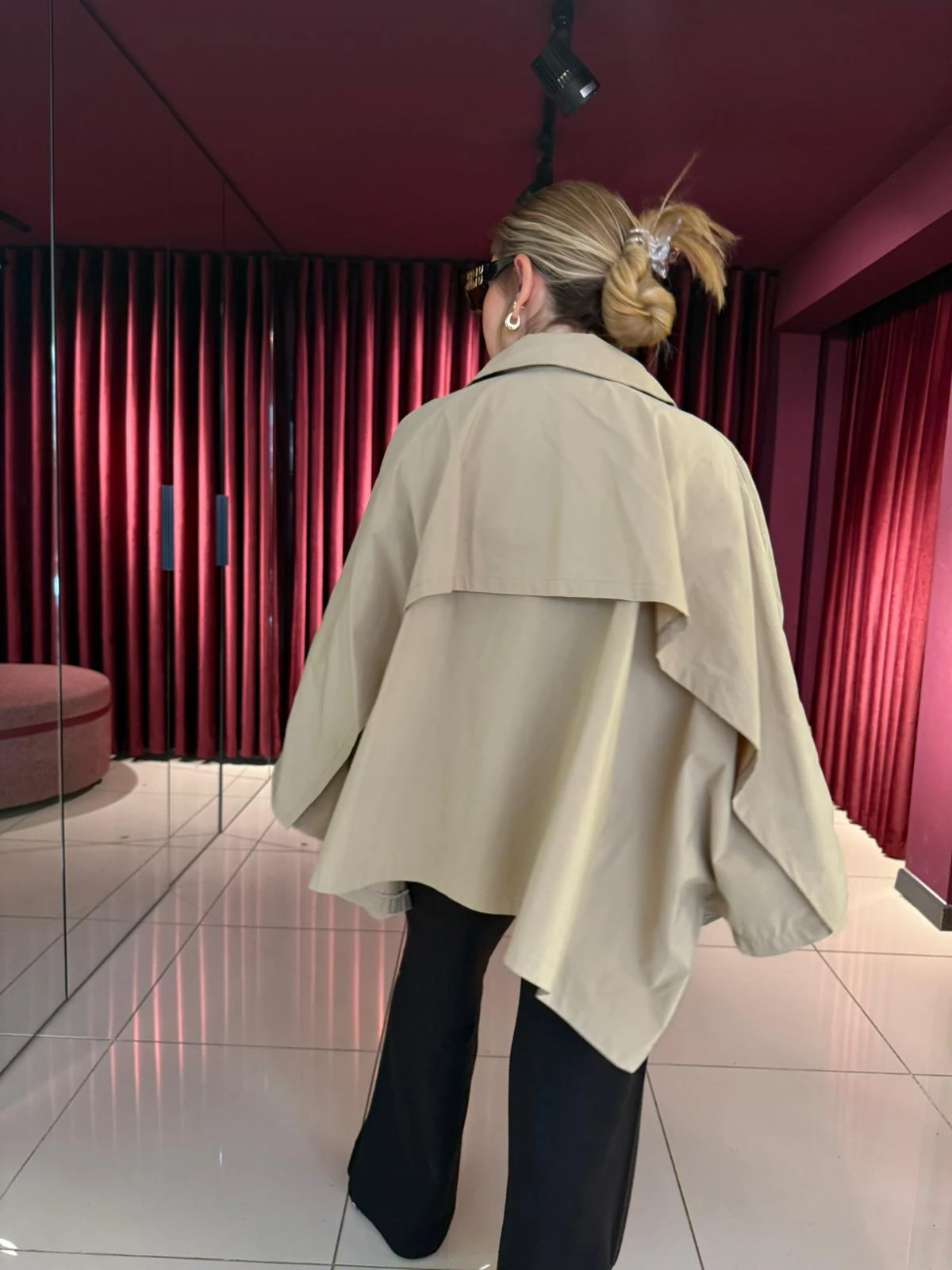 Oversize Kısa Trenç