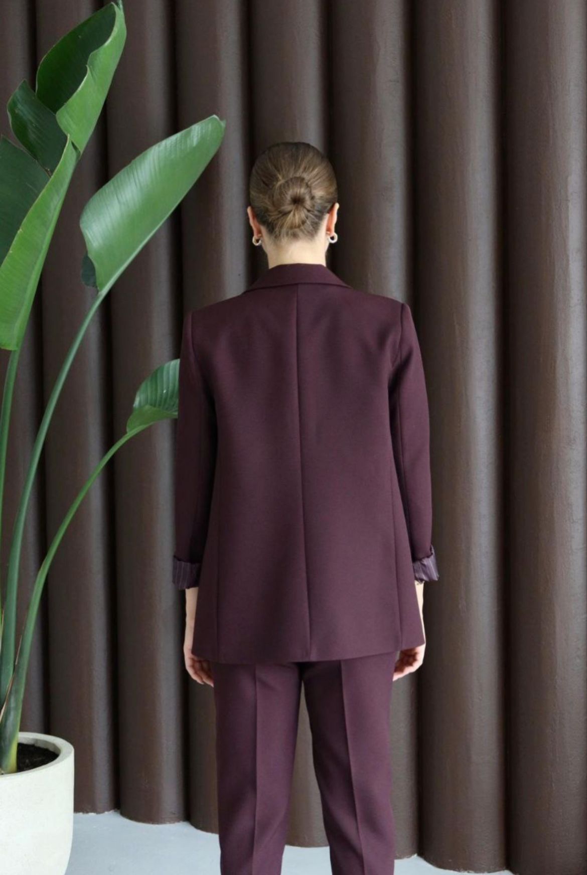 Desenli Manşetli Blazer Ceket