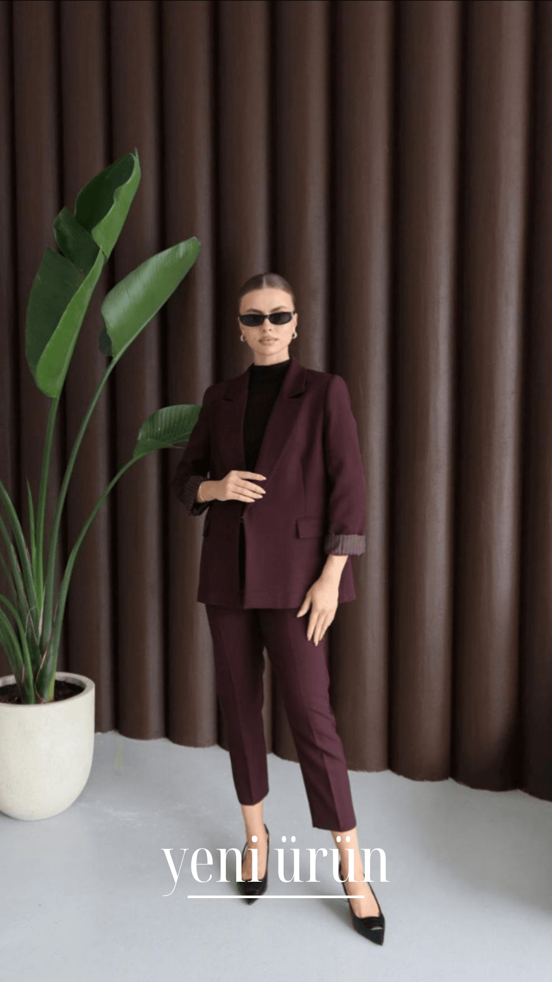 Desenli Manşetli Blazer Ceket