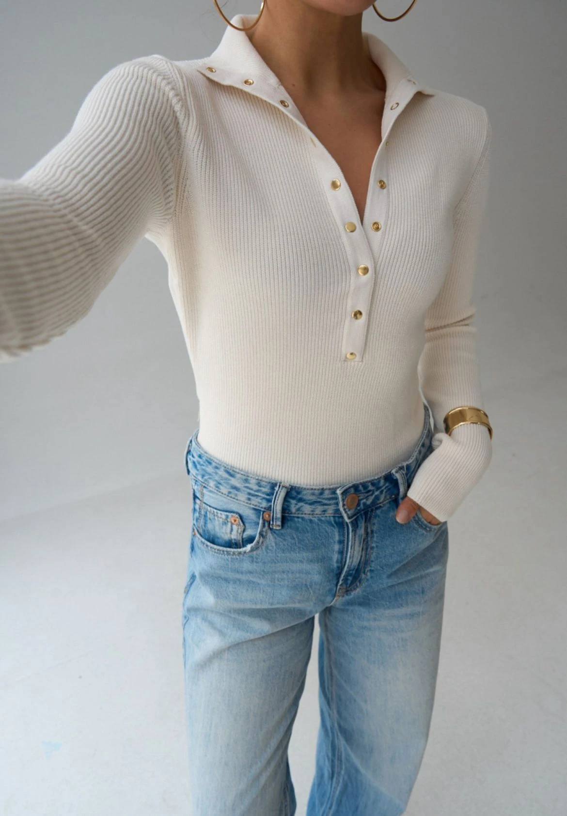 Çıtçıt Detaylı Triko Kazak