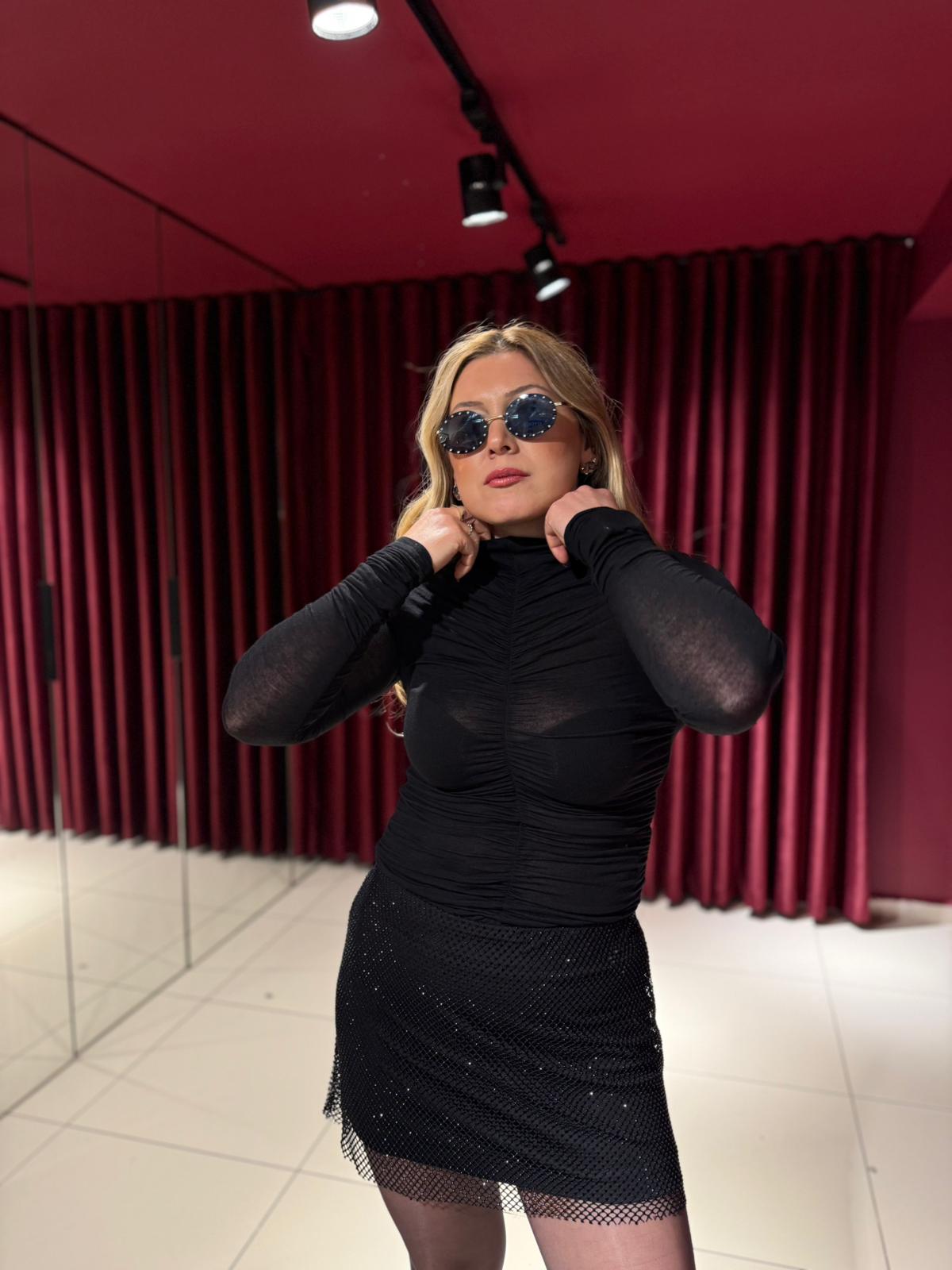 Büzgülü Kaşmir Bluz