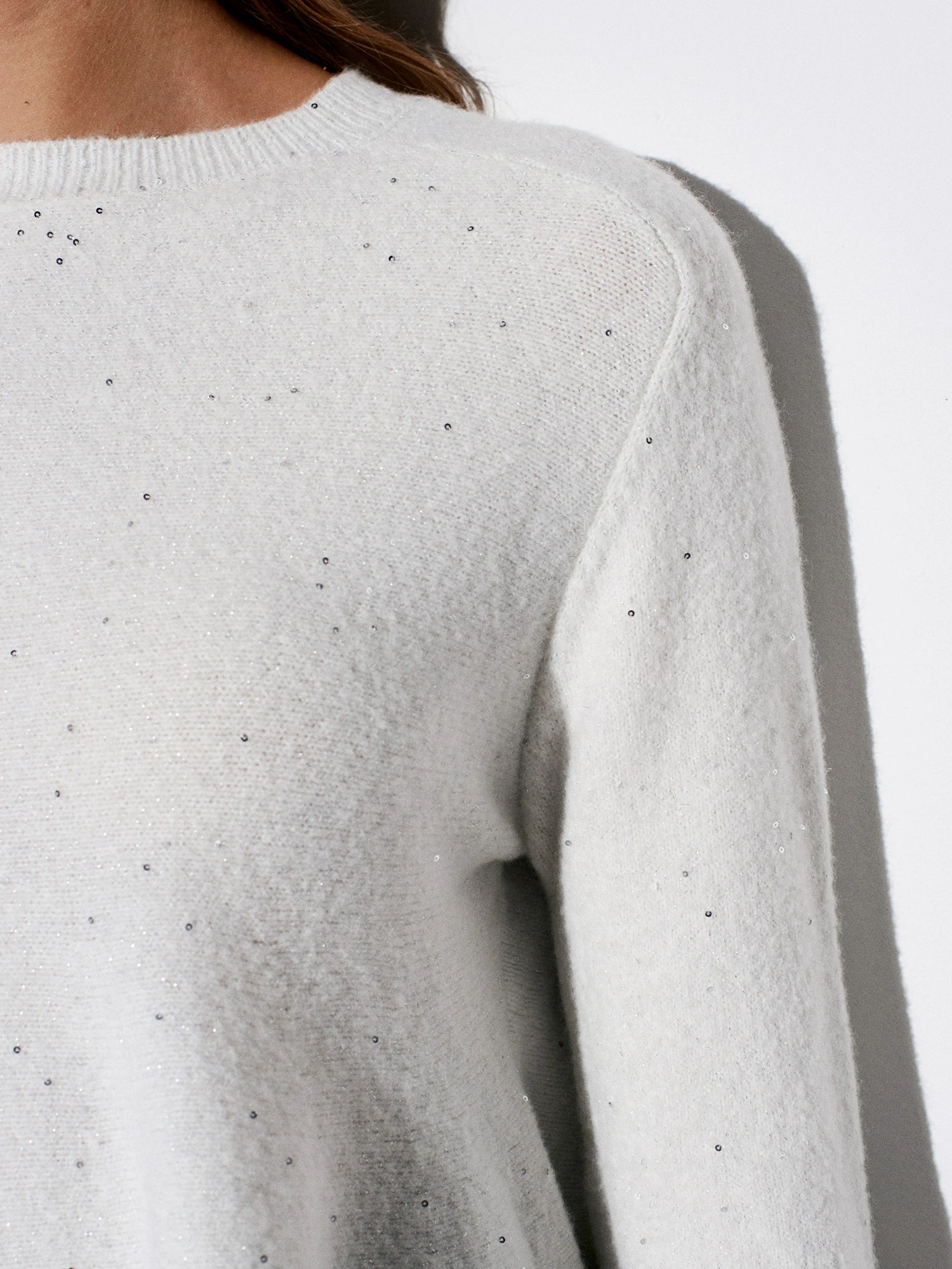 Peplum Pullu Simli Triko Kazak