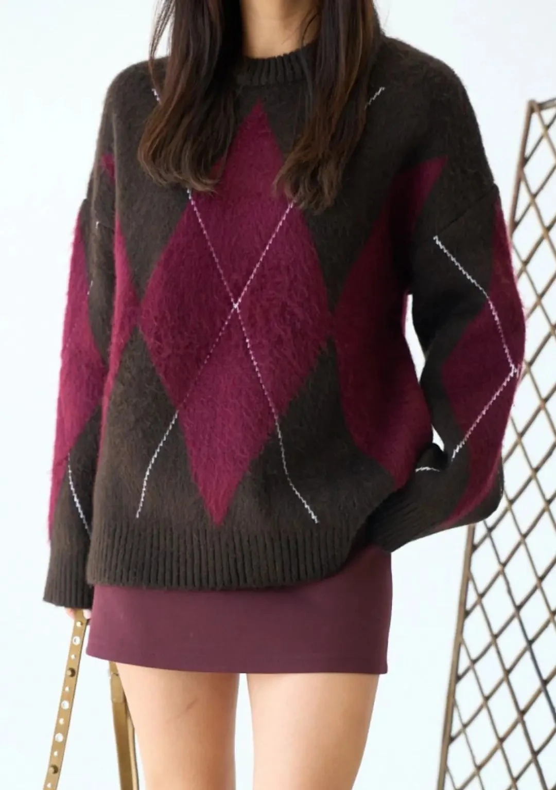 Baklava Desen Yün Kazak