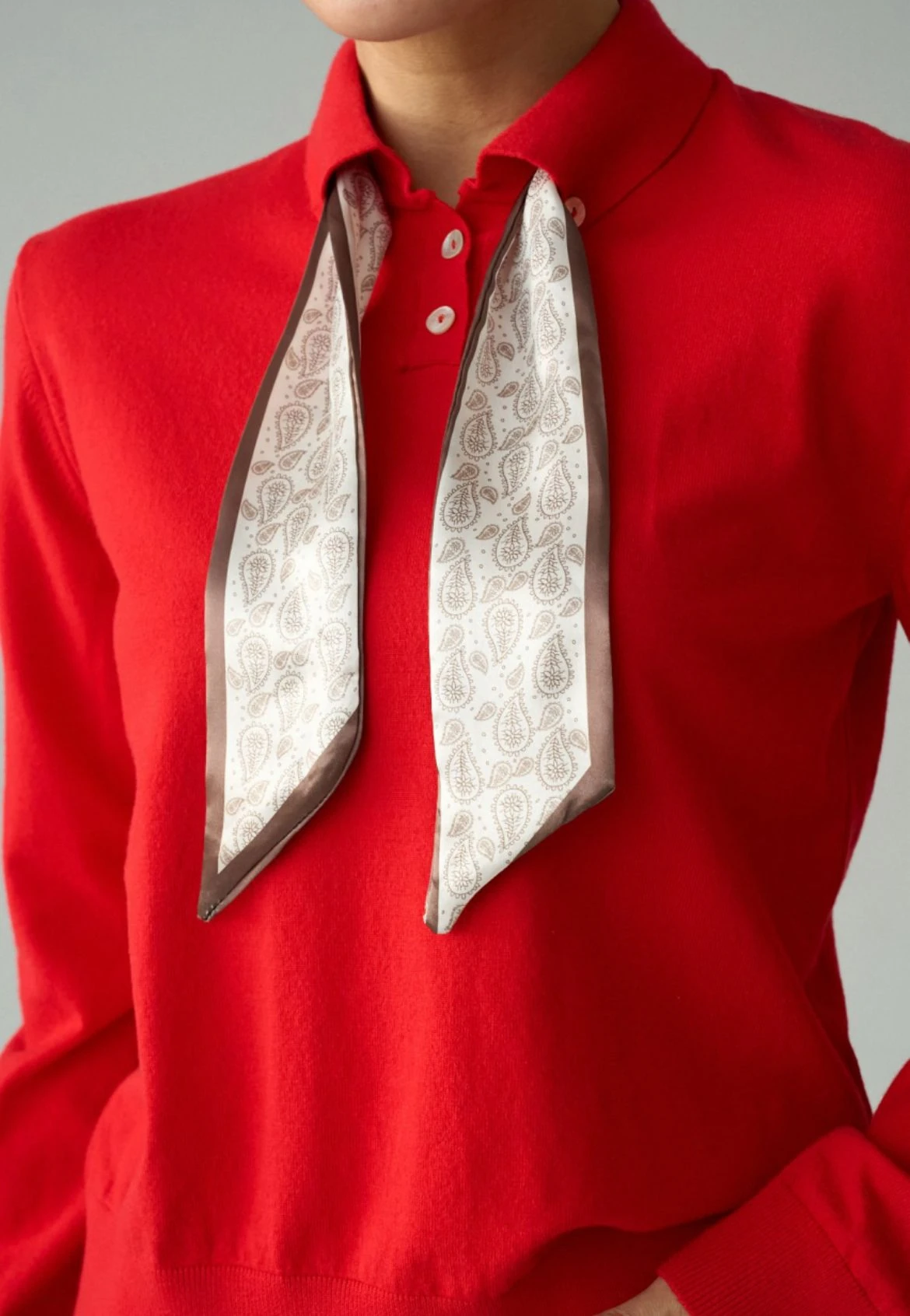 Fularlı Triko Kazak