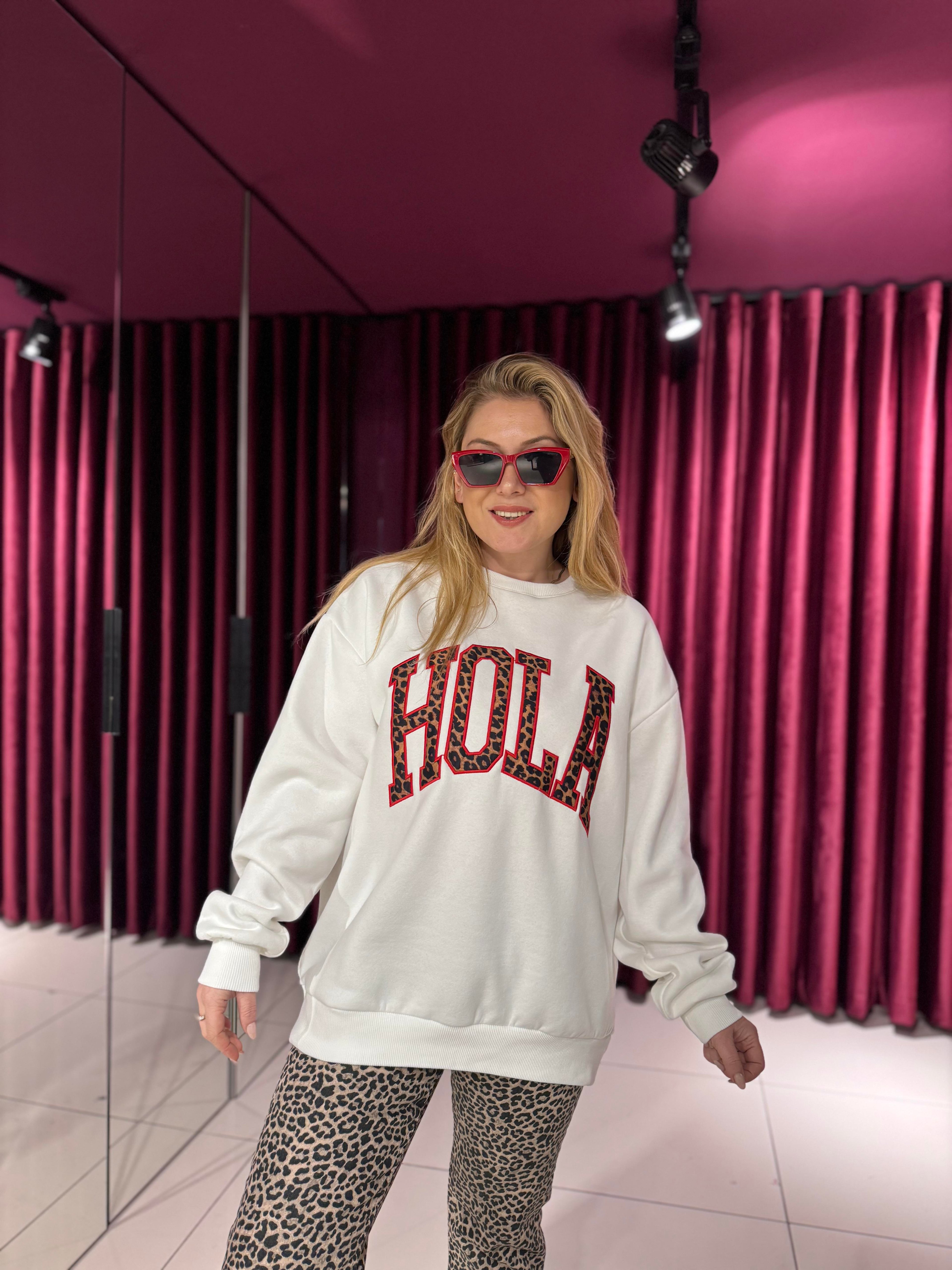 9025 Hola Leopar Detay Sweat