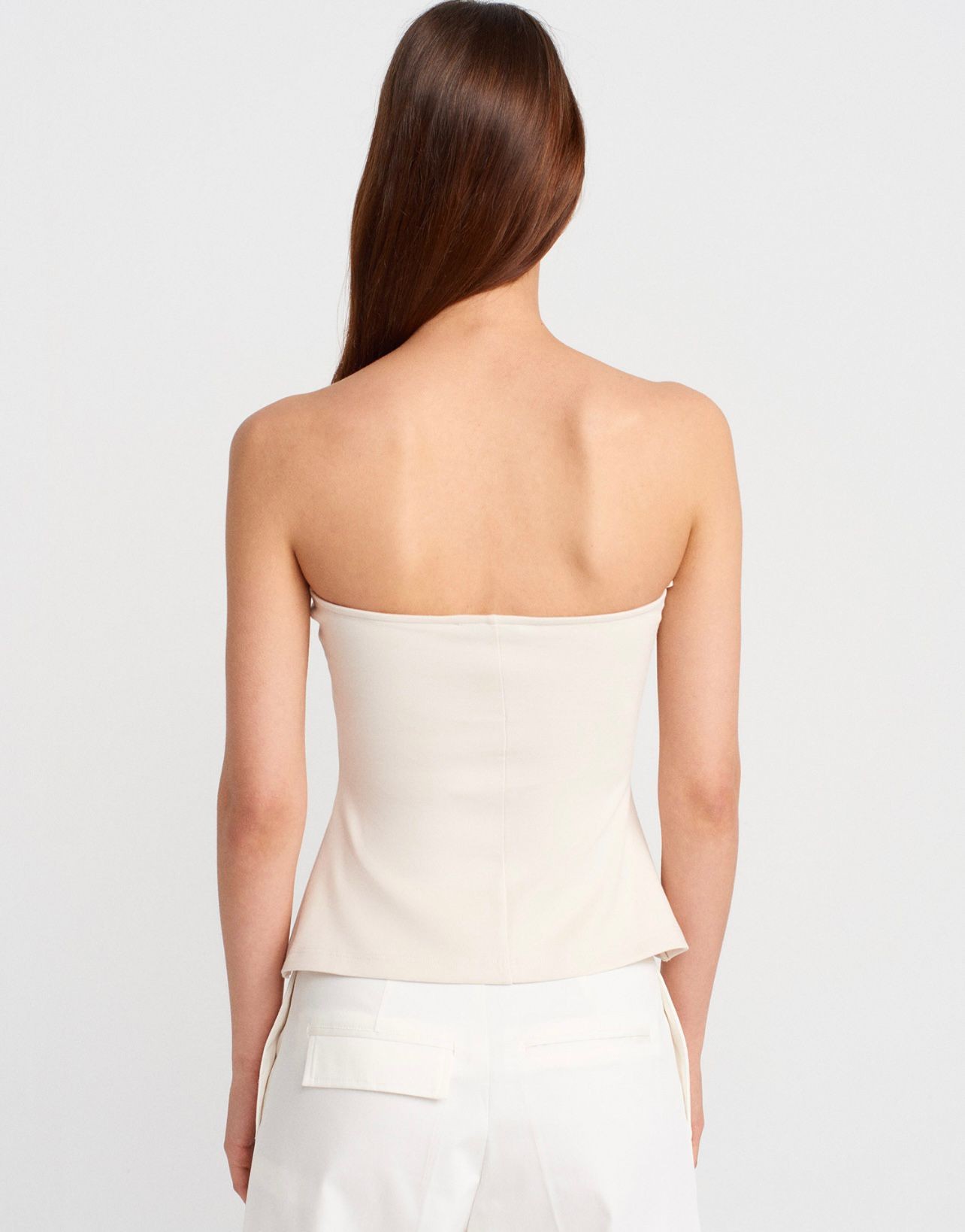 Peplum Straplez Top