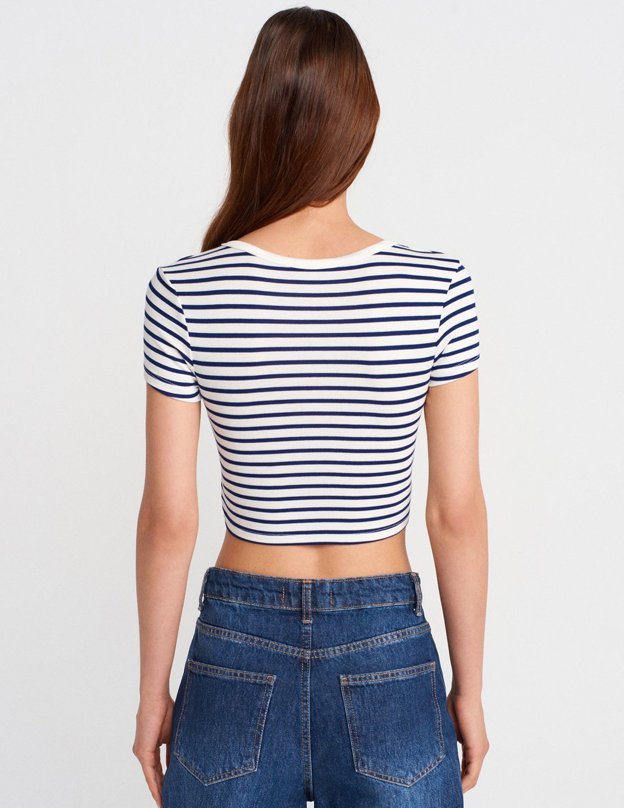 Çizgili Crop Top