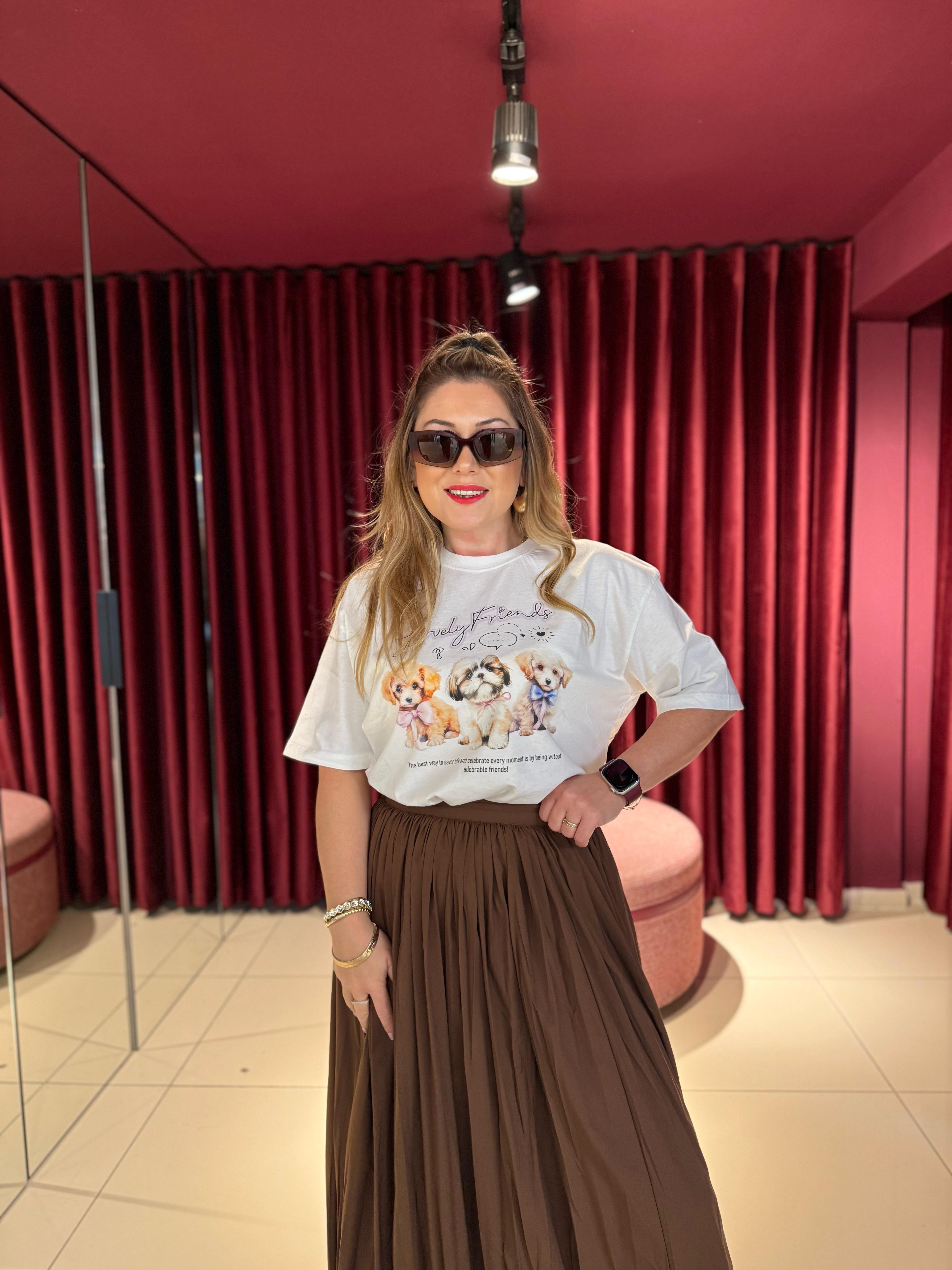 Baskılı Lovely Friends T-shirt