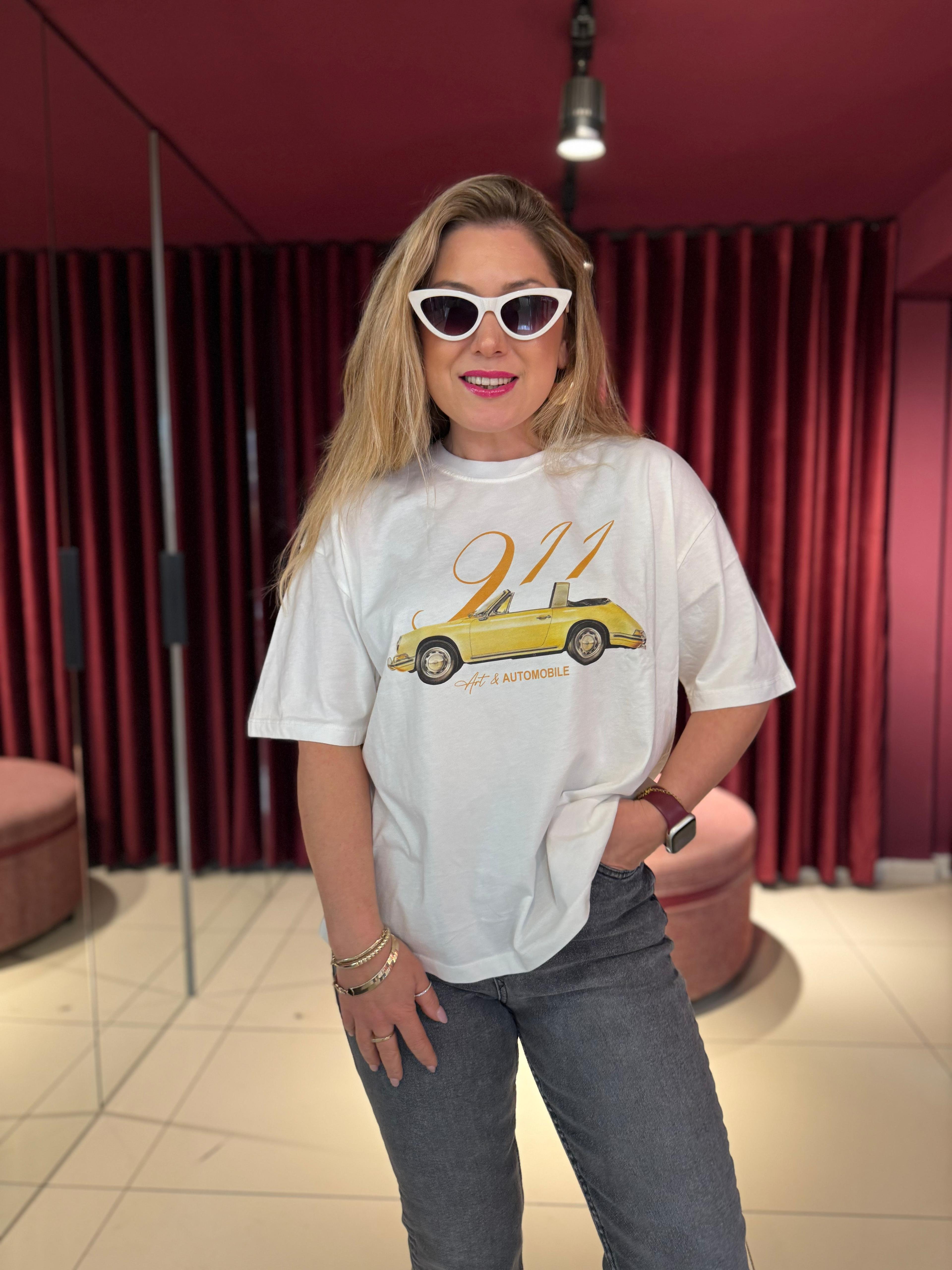 Baskılı Automobile T-Shirt