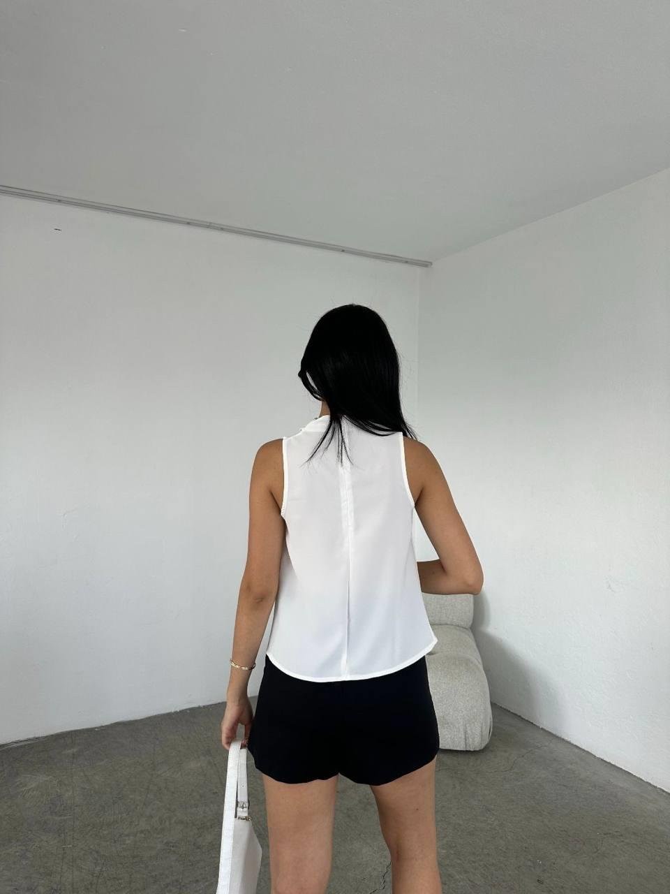 241407 Omuz Pileli Degaje Yaka Bluz