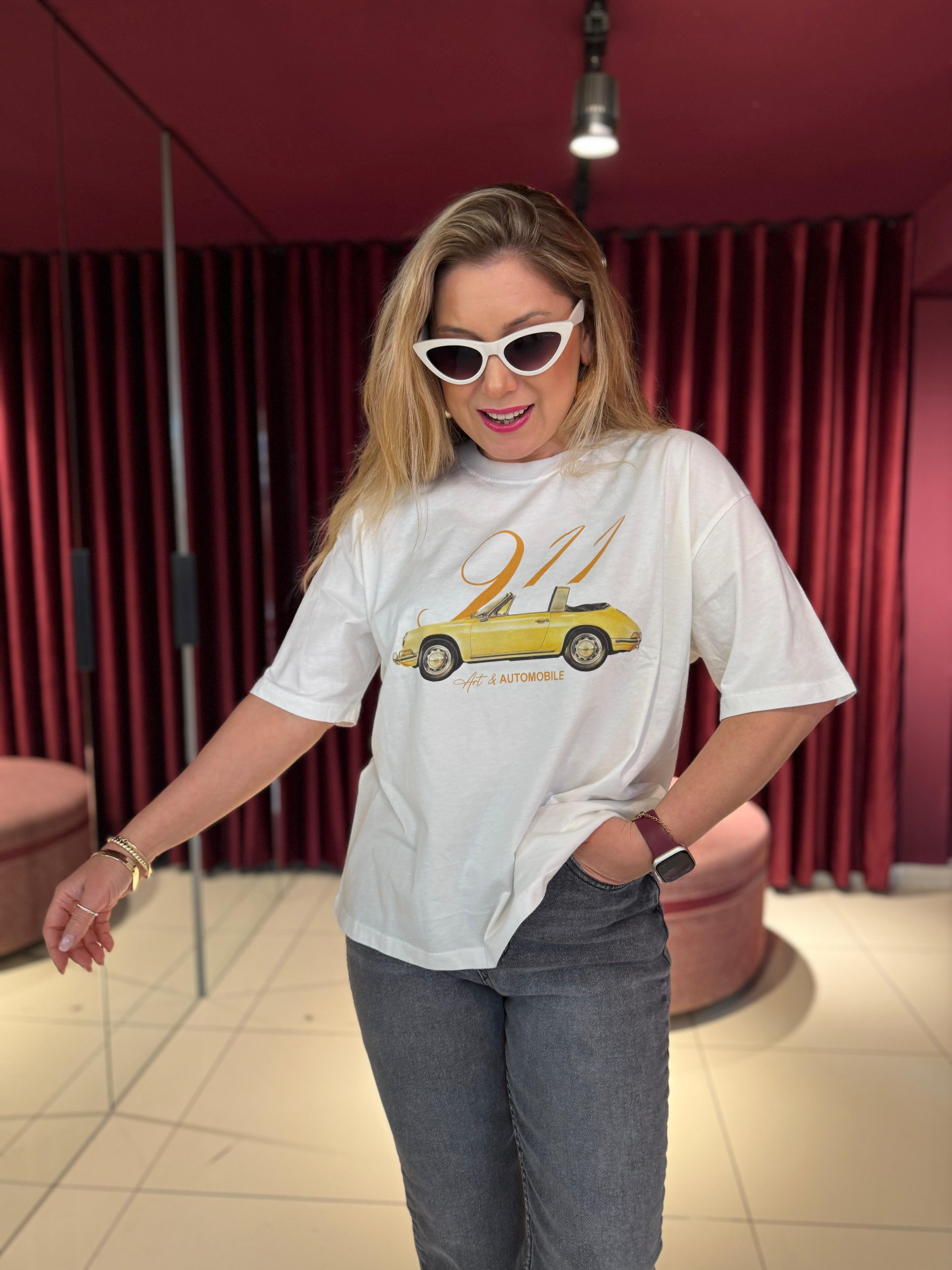 Baskılı Automobile T-Shirt