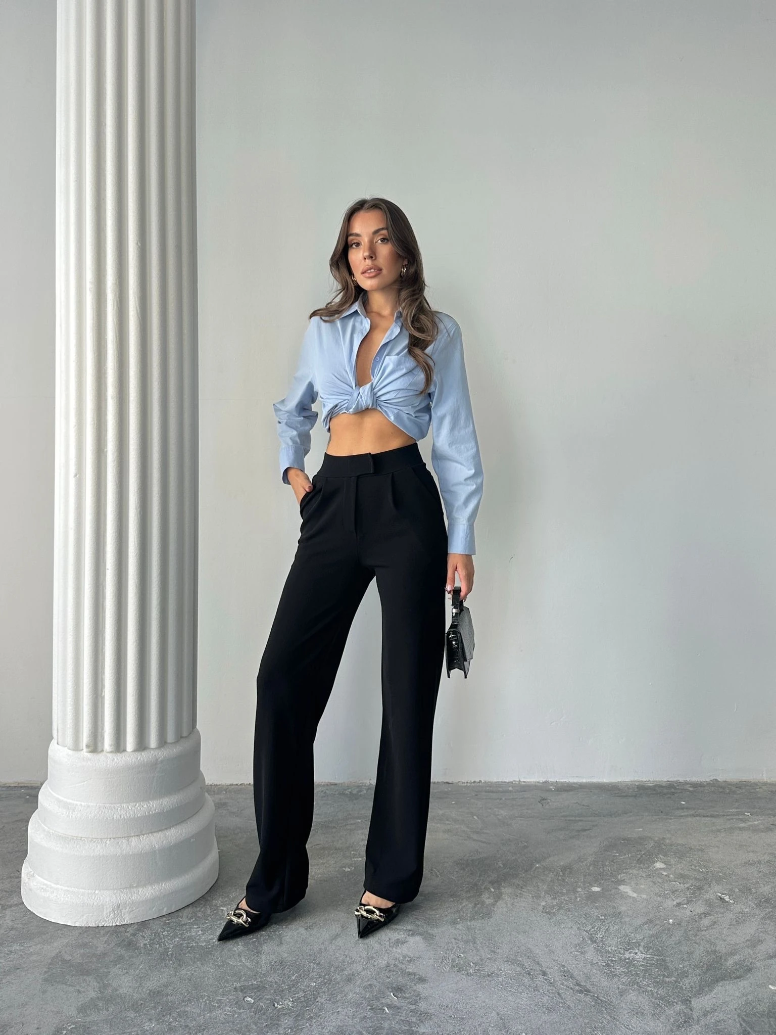 Cırt Kapama Likralı Palazzo