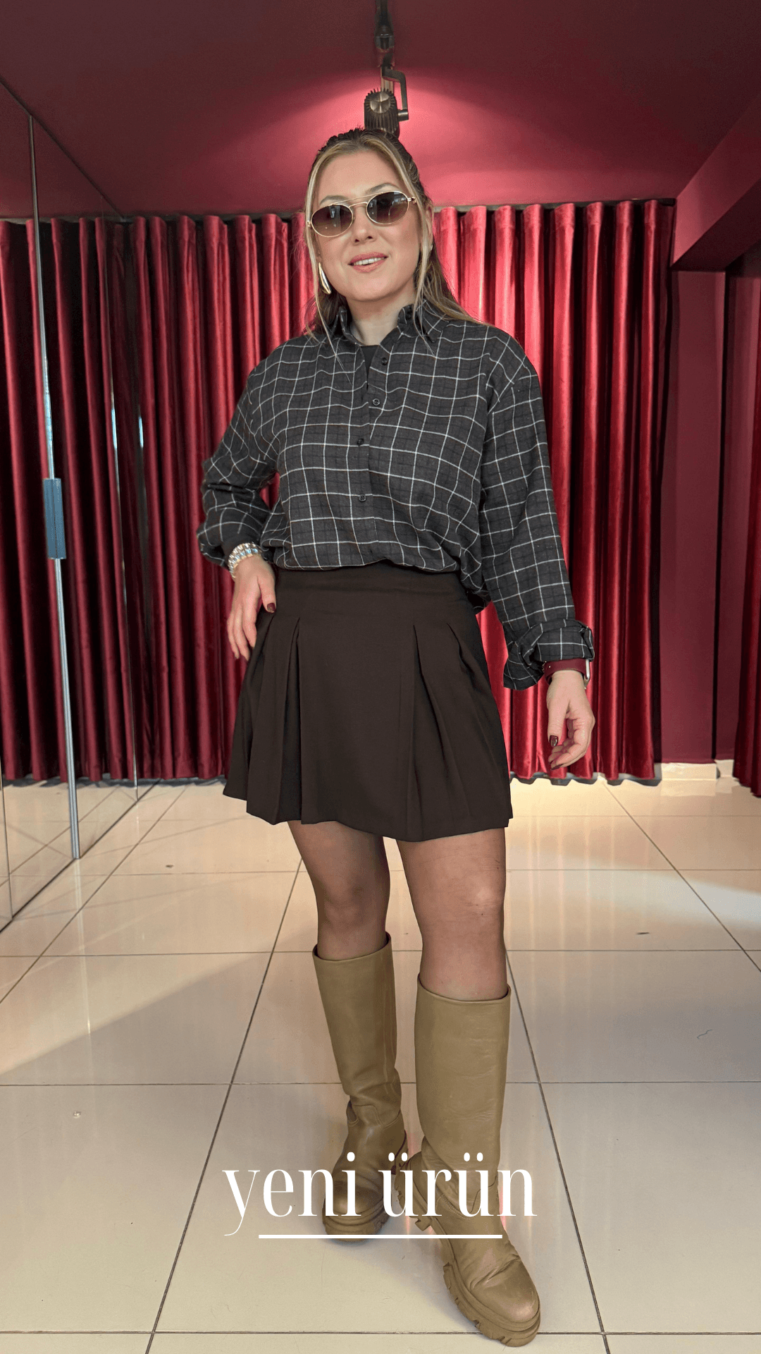 Premium Pileli Mini Etek