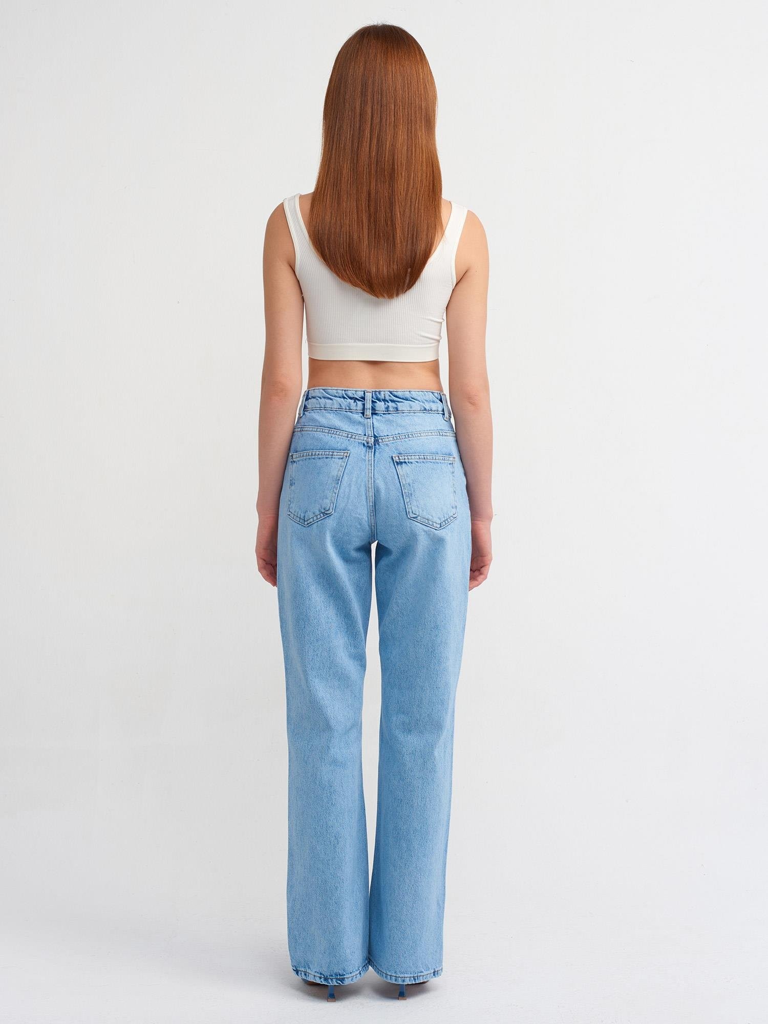 71463 Düşük Bel Flare Pant.Jean Mavi