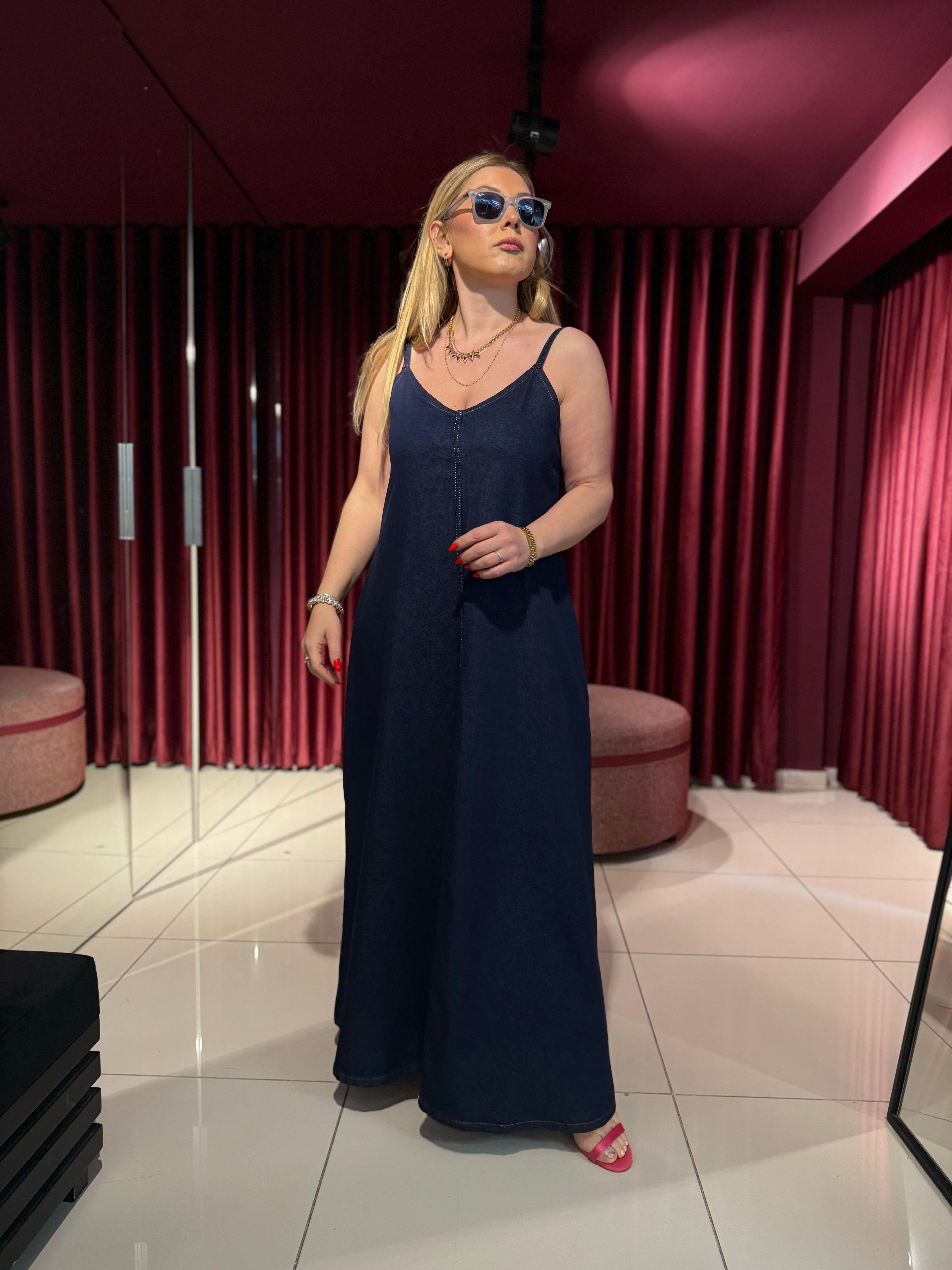 6520 Denim Elbise Lacivert
