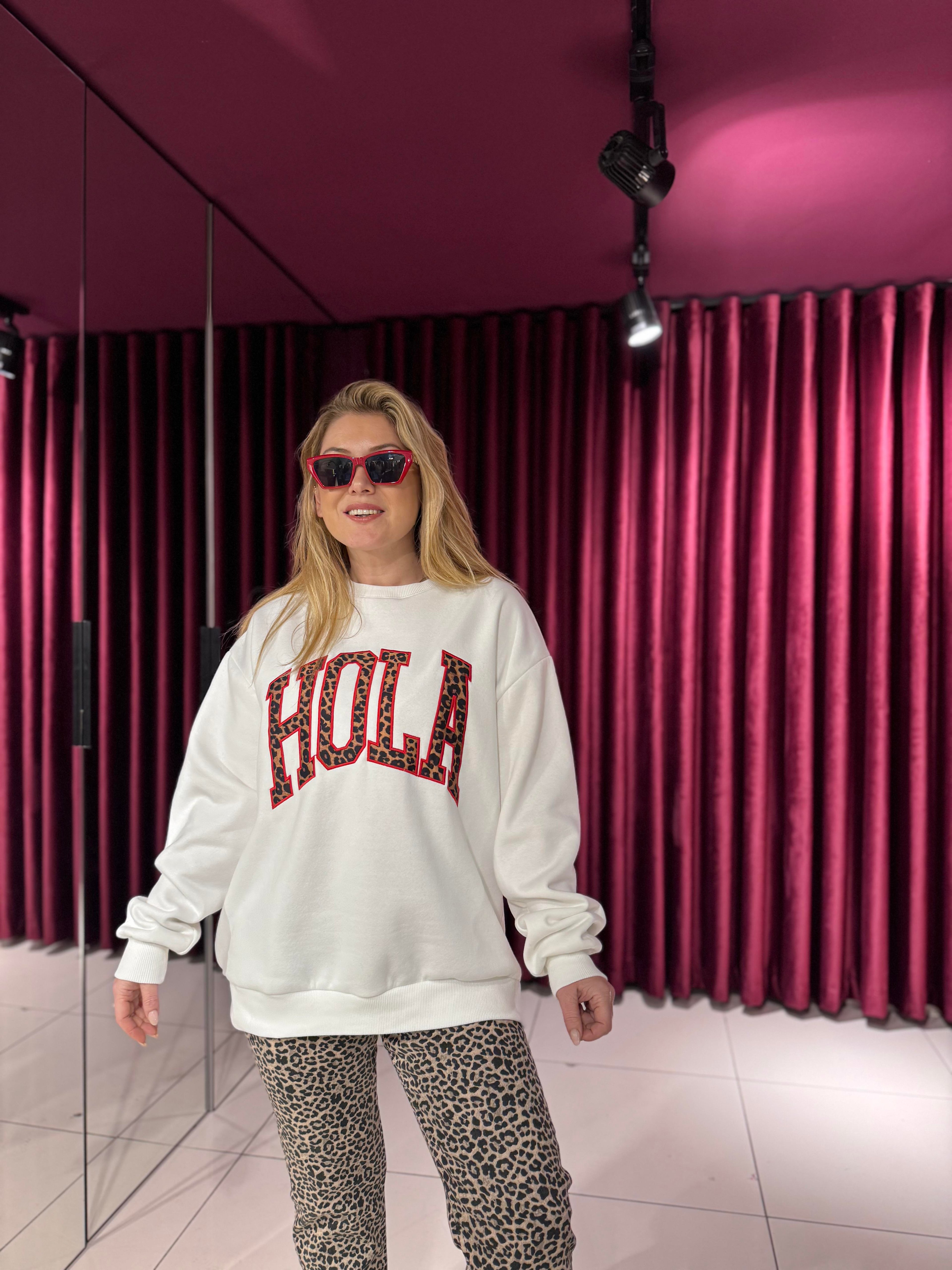 9025 Hola Leopar Detay Sweat