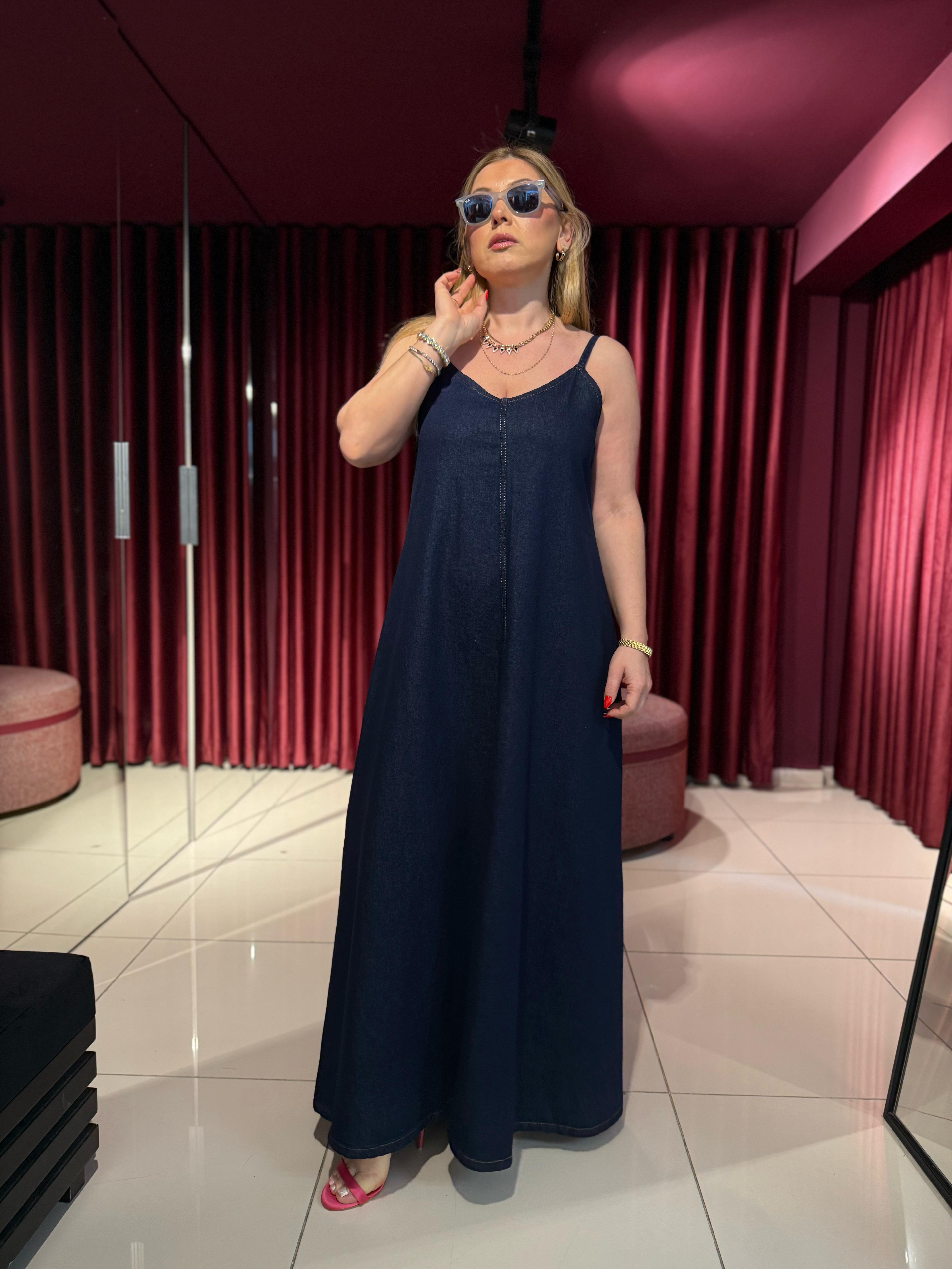 6520 Denim Elbise Lacivert
