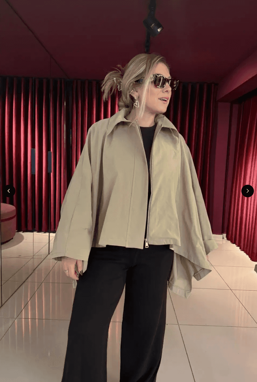 Oversize Kısa Trenç- Serpirella