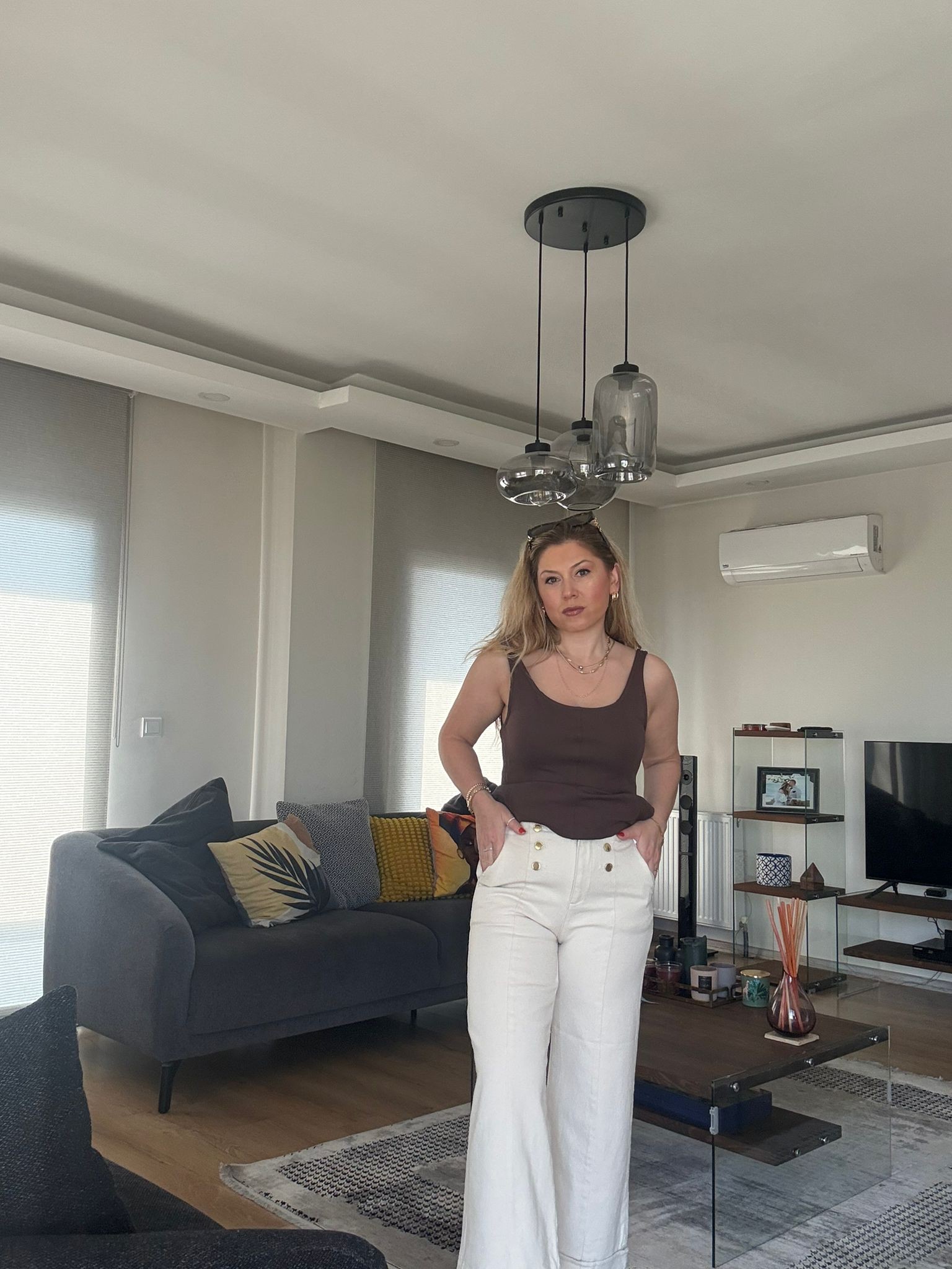 Önü Düğmeli Pamuklu Pantolon