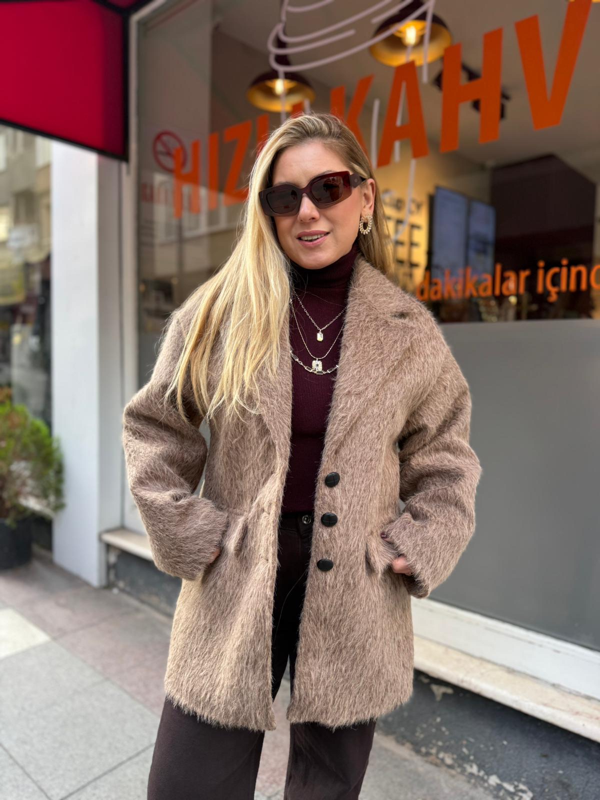 Kaşe Ceket Barcelona - Vizon