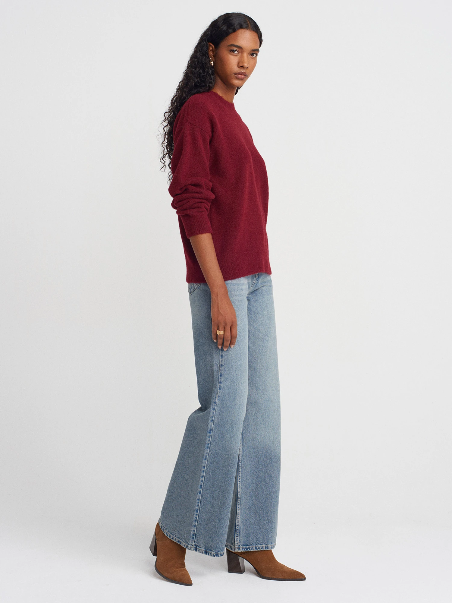 Bisiklet Yaka Yumuşak Dokulu Triko Kazak