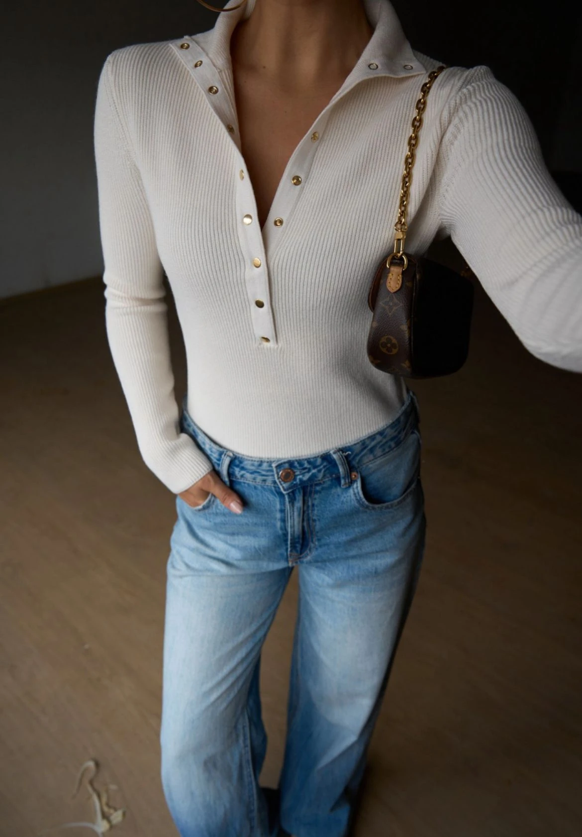 Çıtçıt Detaylı Triko Kazak