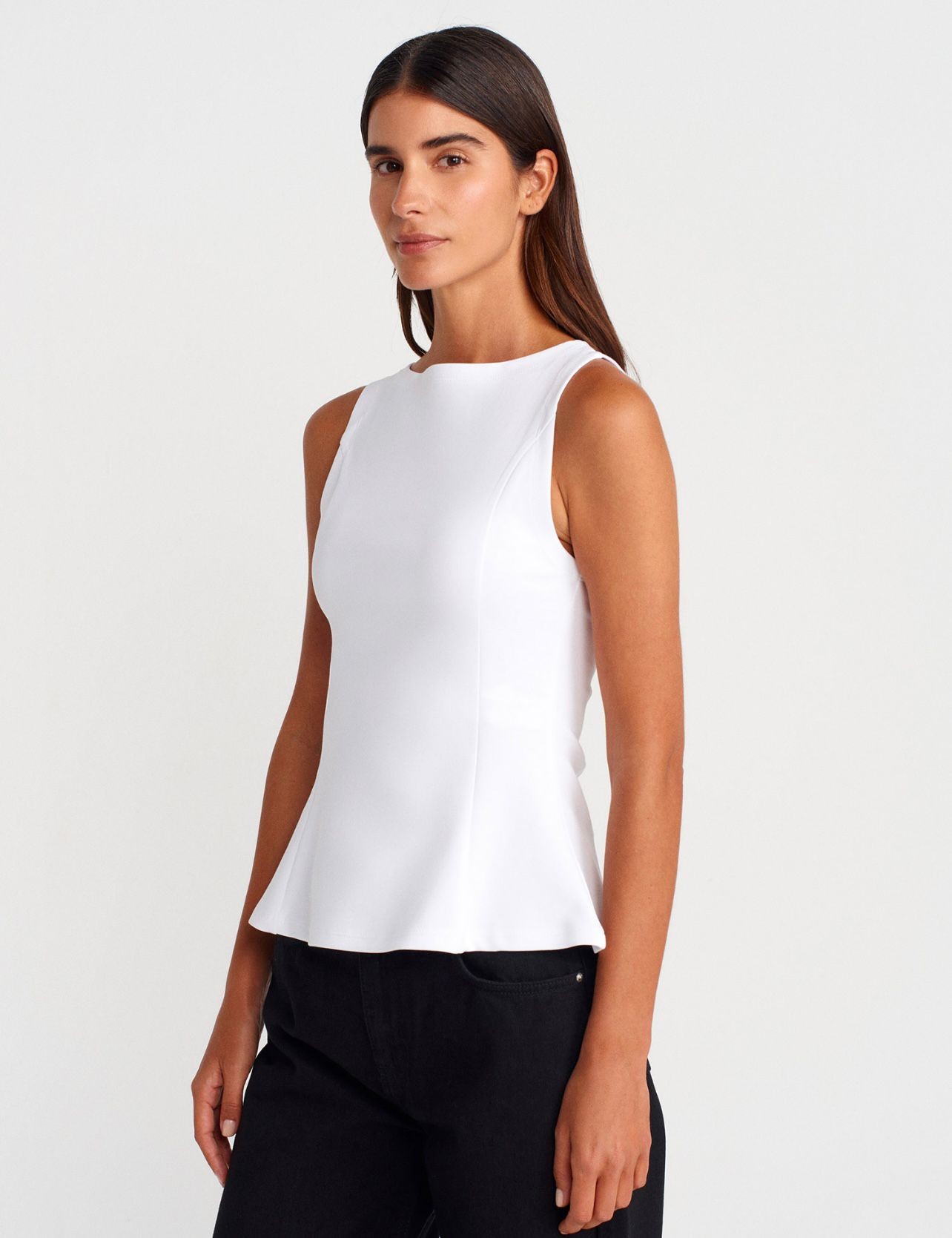 Kayık Yaka Peplum Top
