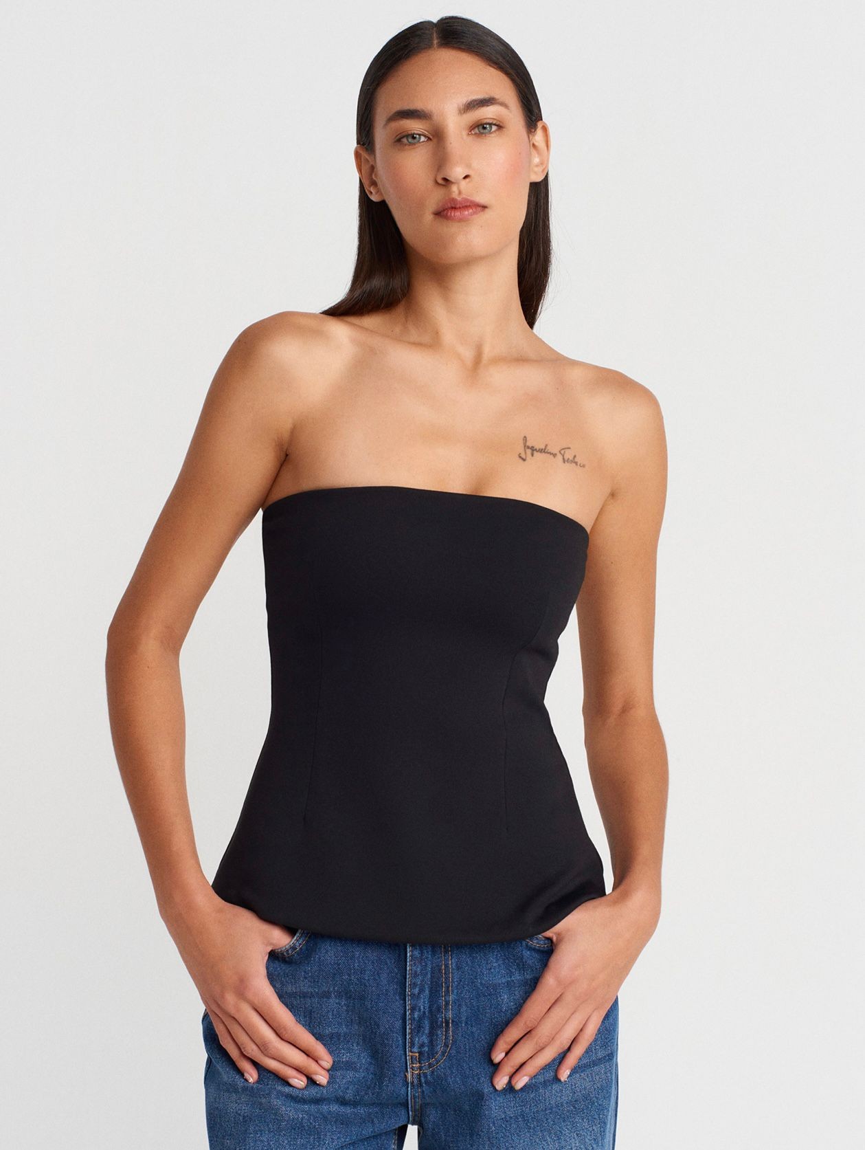 Peplum Straplez Top