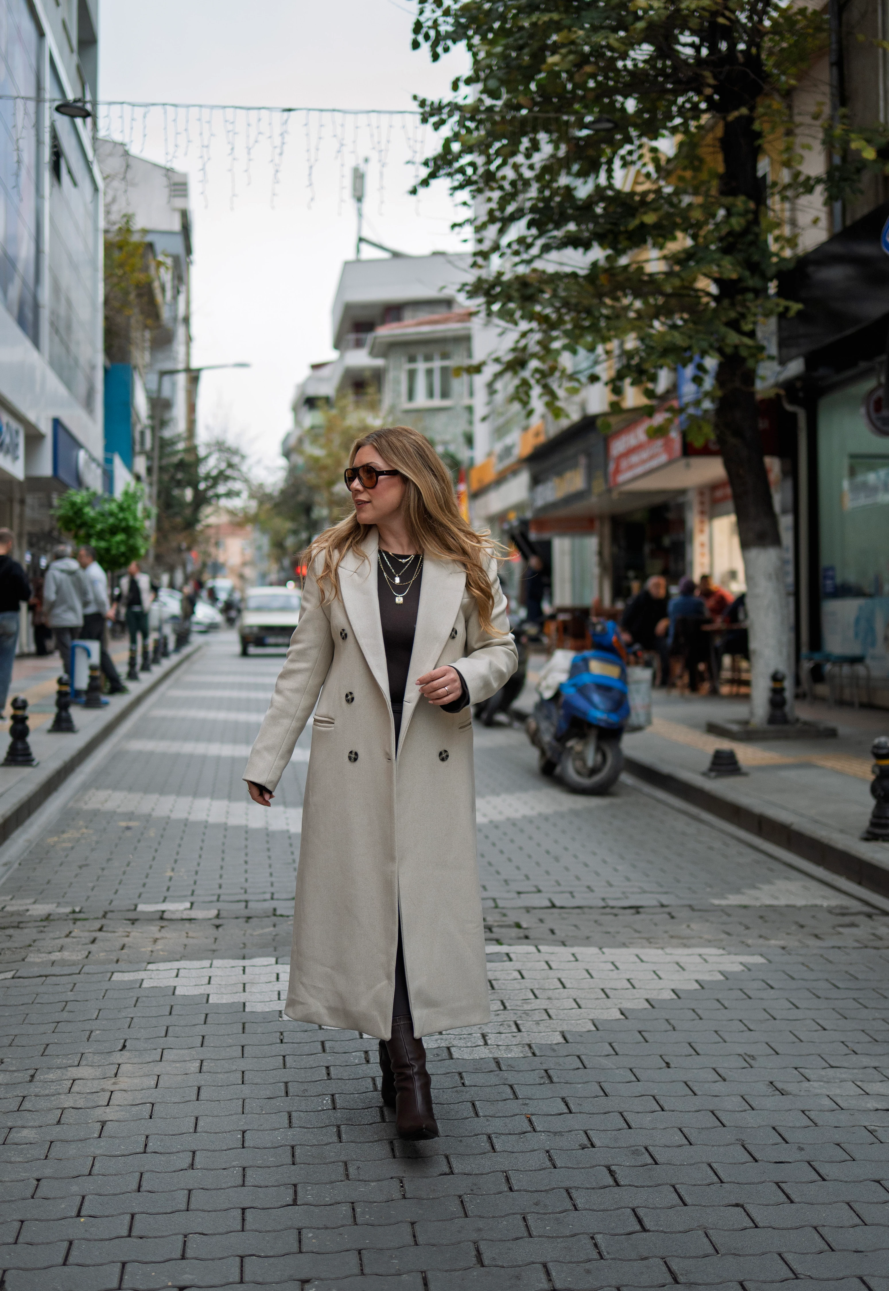 Massi Premium Kaşe Kaban - Krem