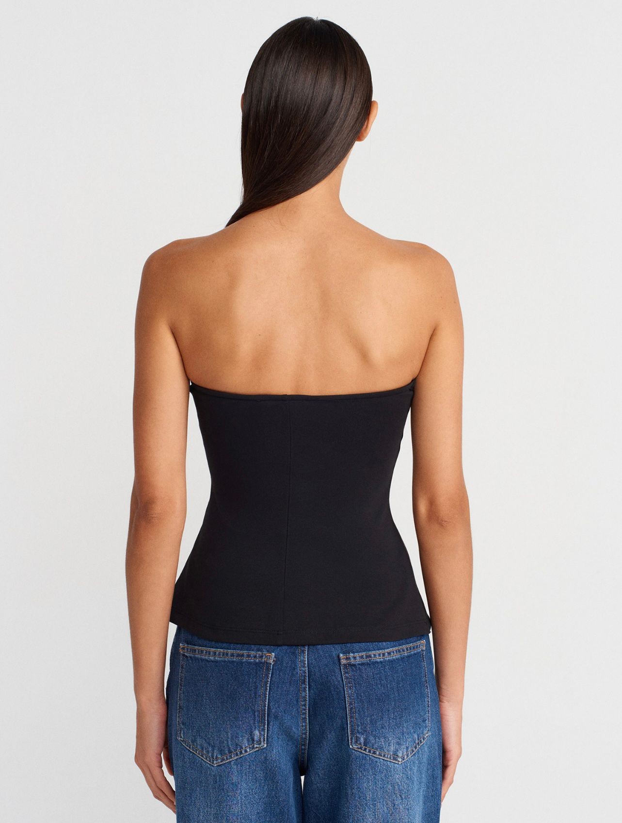 Peplum Straplez Top
