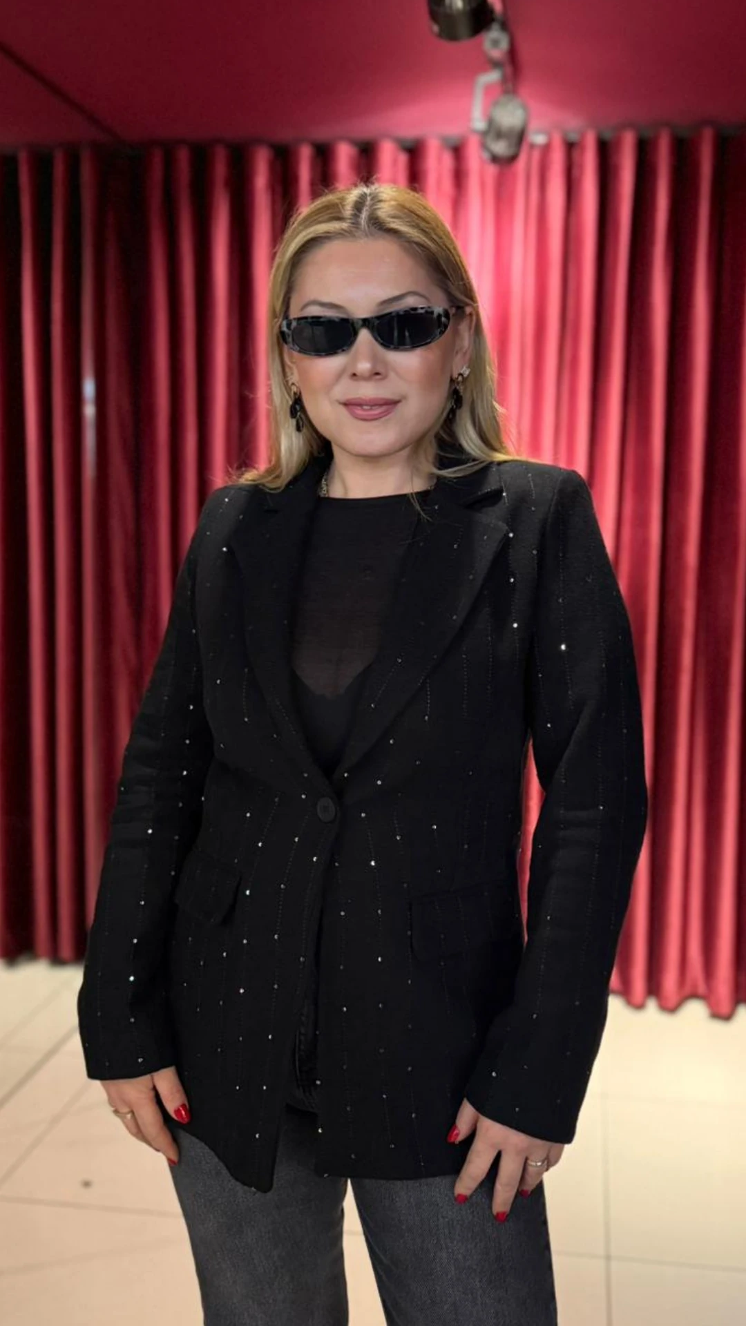 Taşlı Blazer Ceket