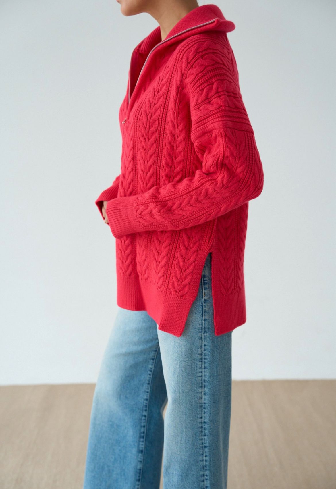 Saç Örgüsü Oversize Kazak