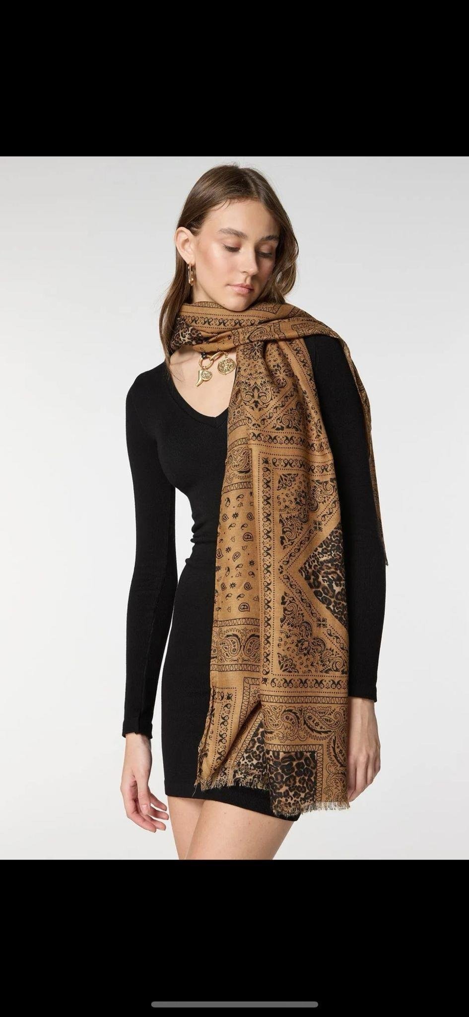 15093 Patchwork Desenli Bej Şal