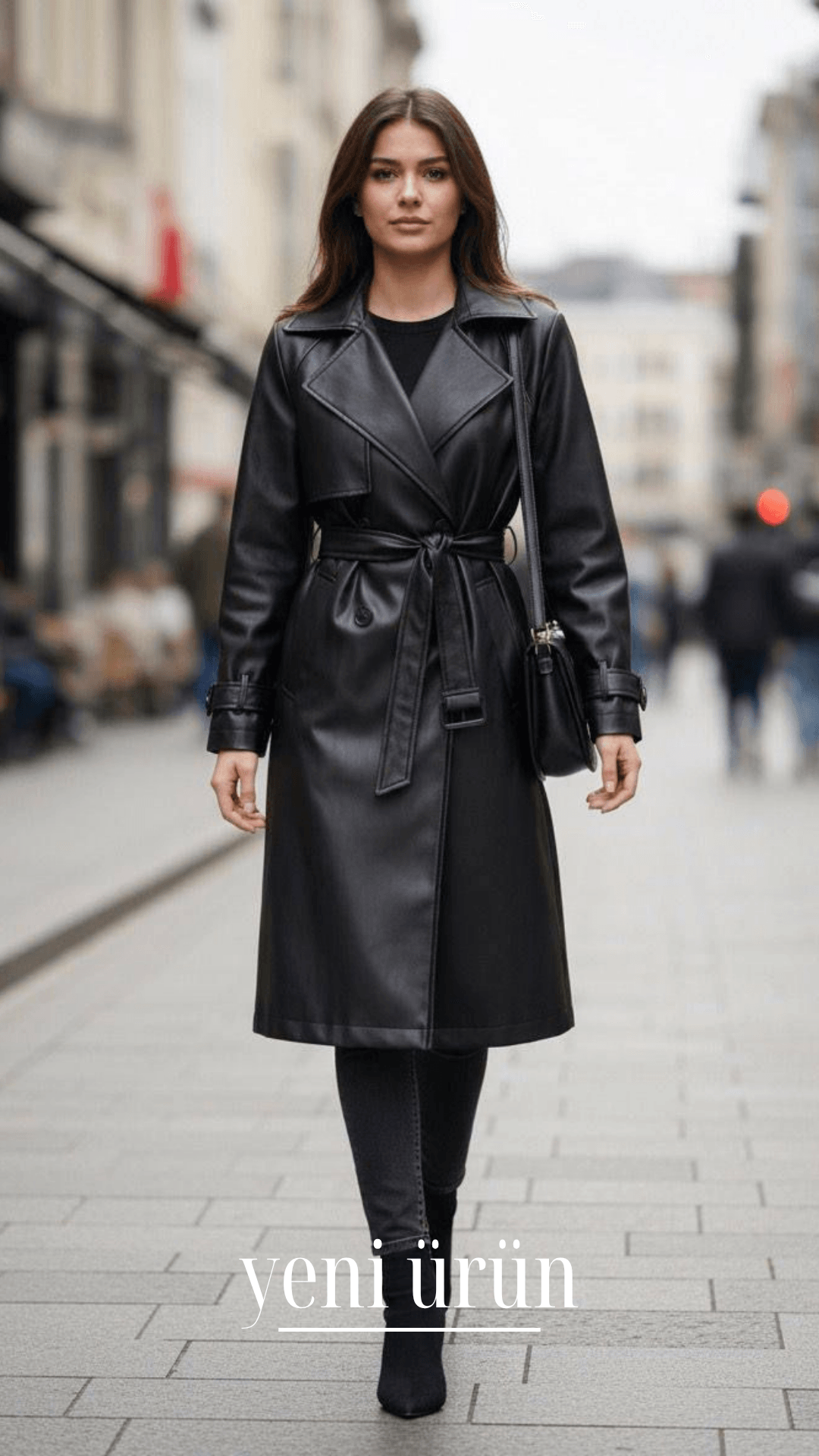 Premium Deri Kuşaklı Trenç