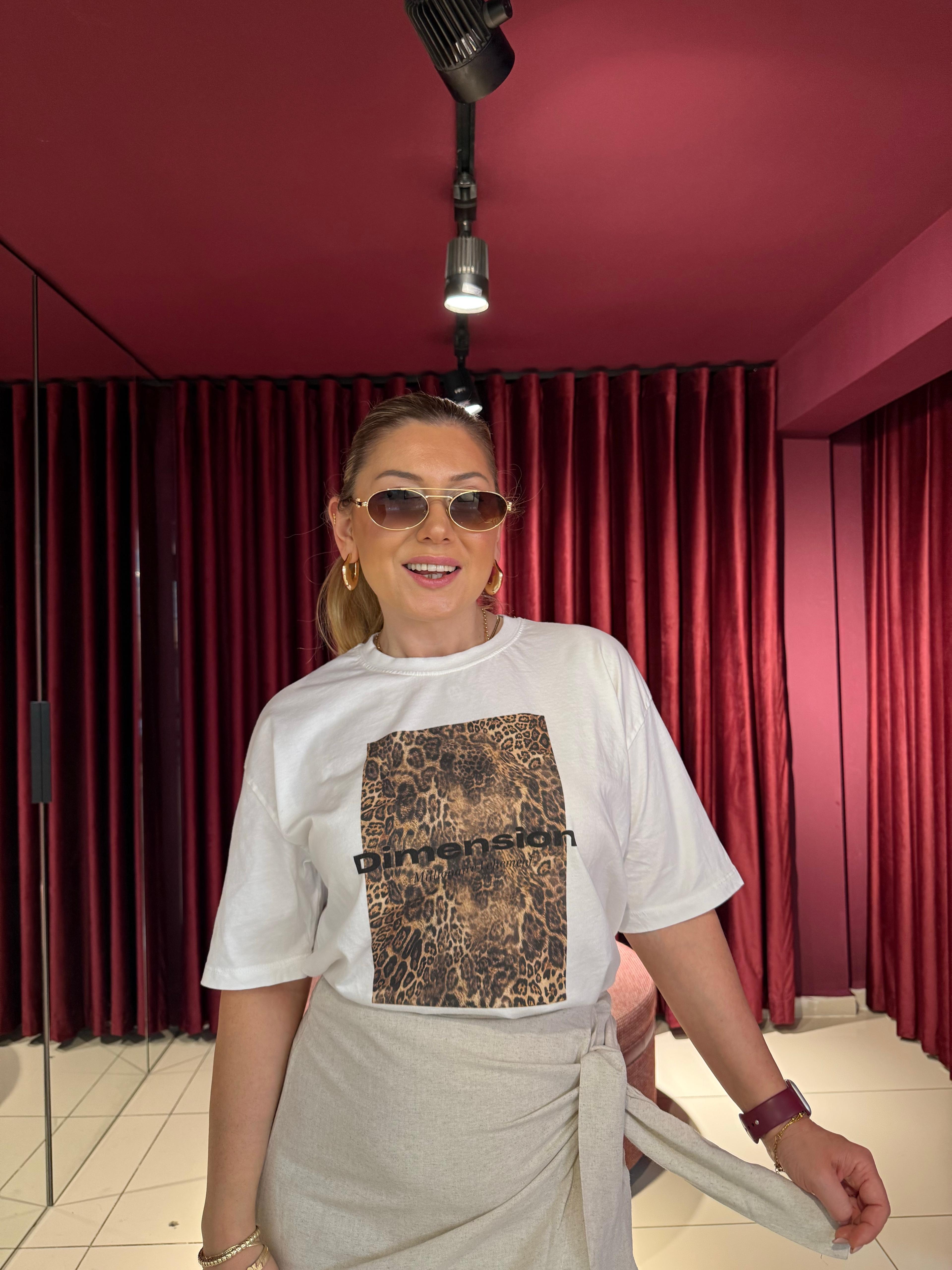 Baskılı Leopar T-Shirt