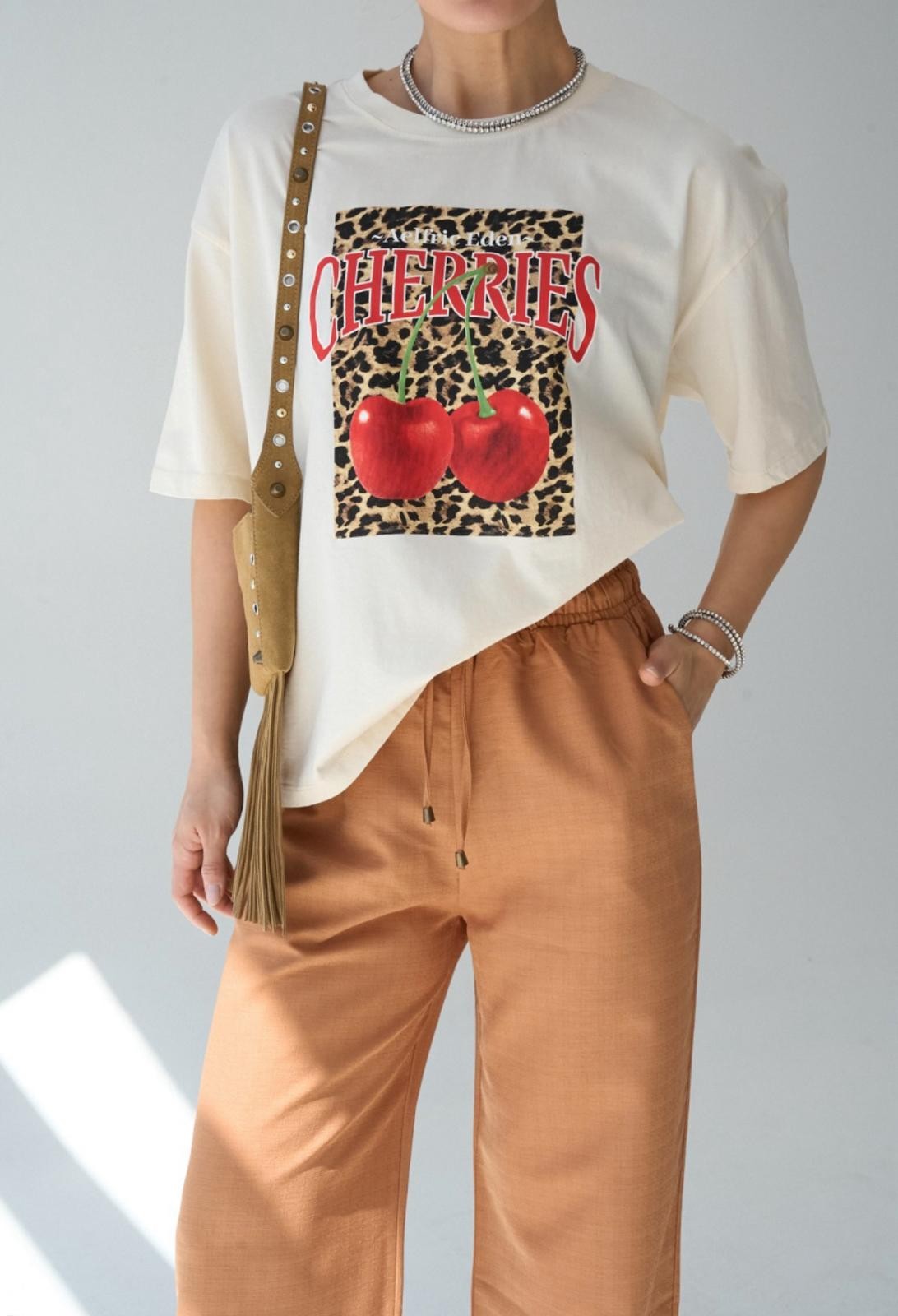 Baskılı Cherrıes T-shirt