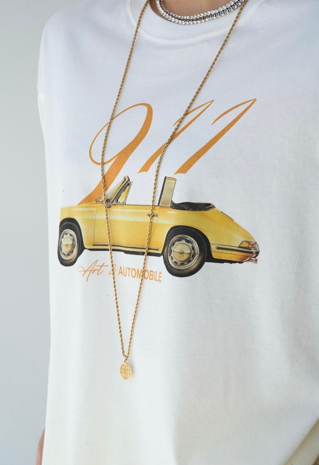 Baskılı Automobile T-Shirt