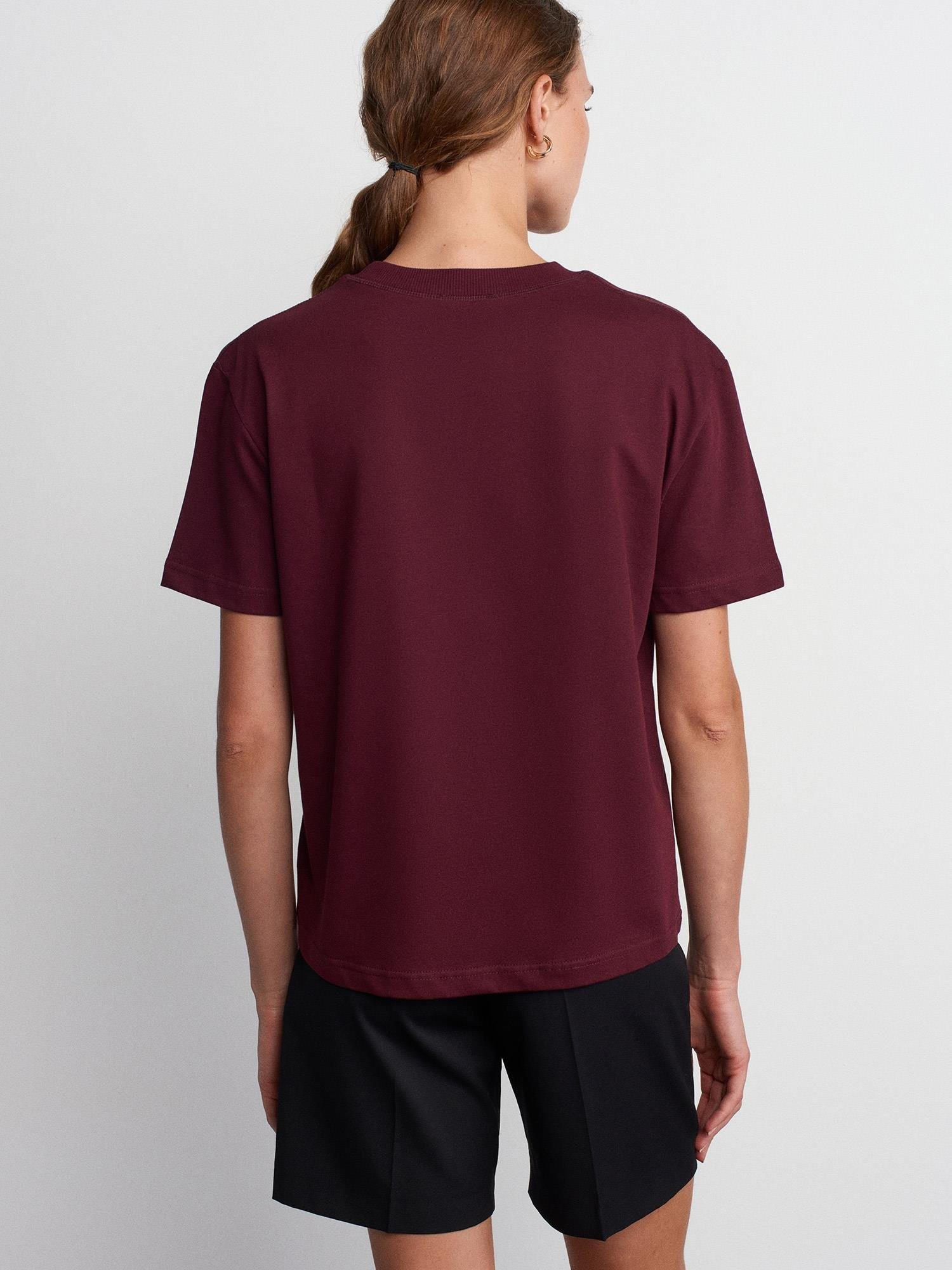 30312 Dekoratif Dikişli Bisiklet Yaka T-shirt