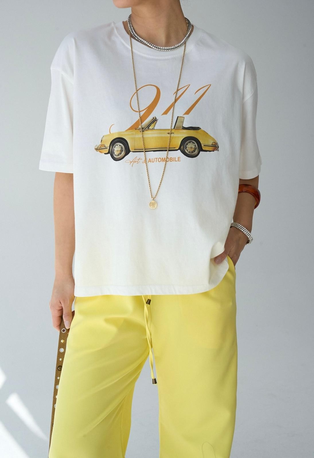 Baskılı Automobile T-Shirt