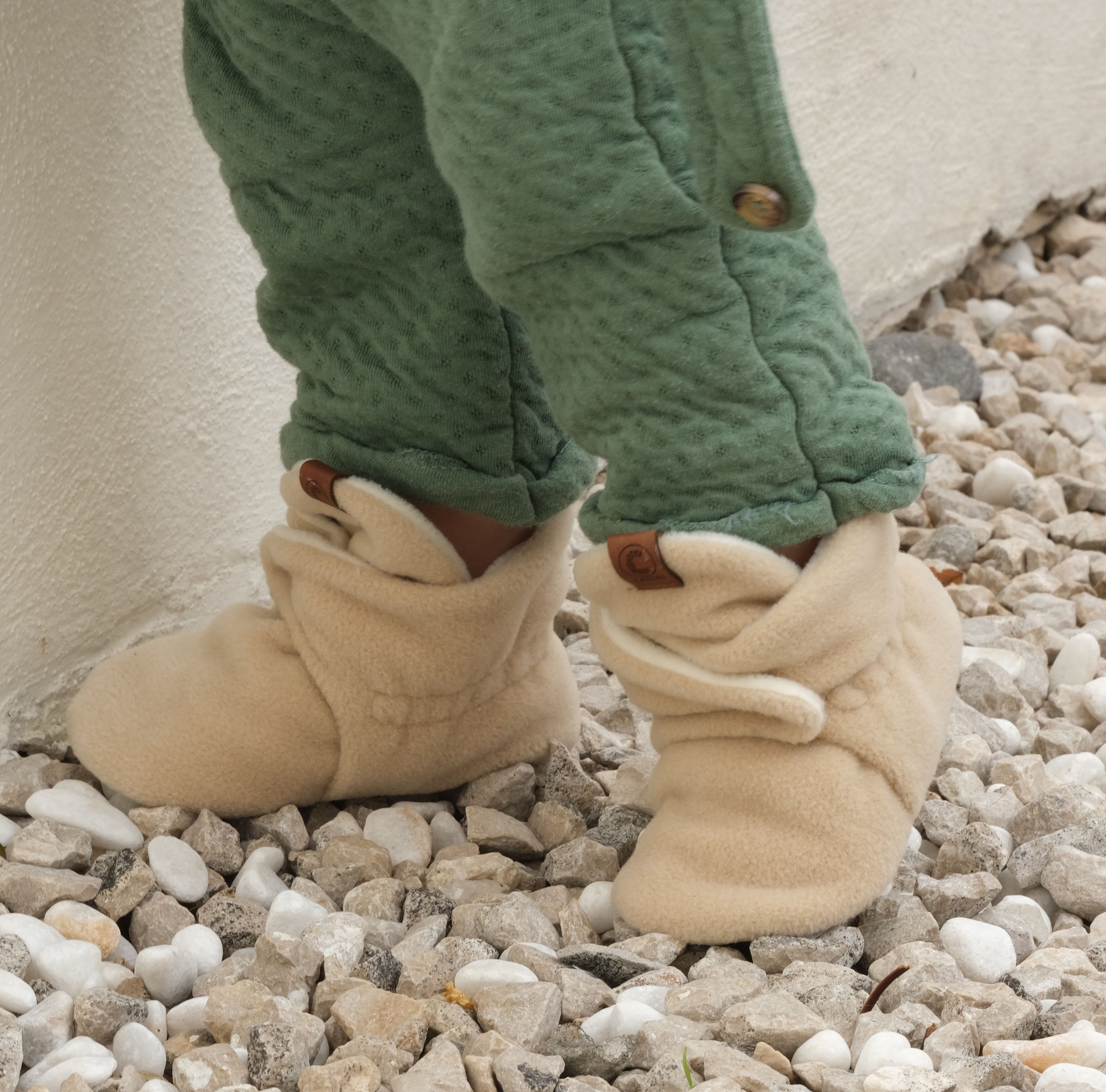 Caluu Baby Bootie Soft Fleece with snap button detail