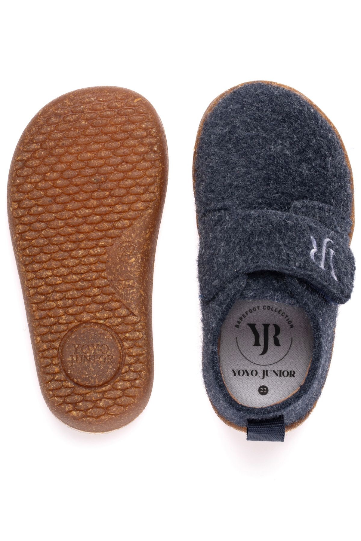 Barefoot Lacivert Keçe Kışlık Çocuk Ayakkabı