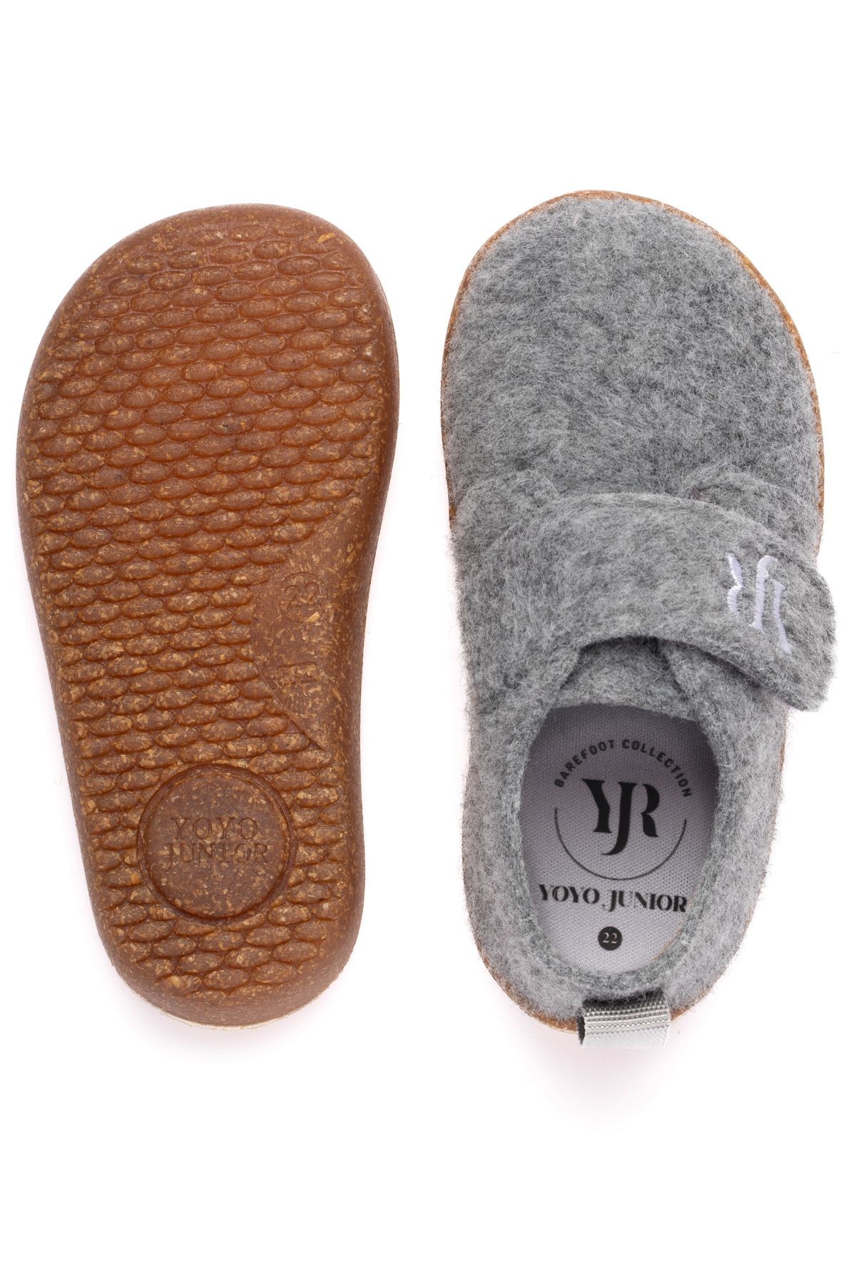 Barefoot Gri Keçe Kışlık Çocuk Ayakkabı