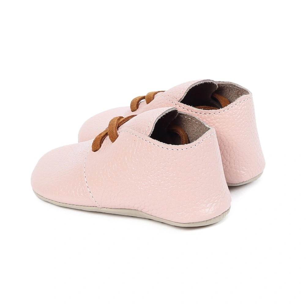 Yoyo Junior Bootie Genuine Leather in Powder Pink with Shoe Lace Detail